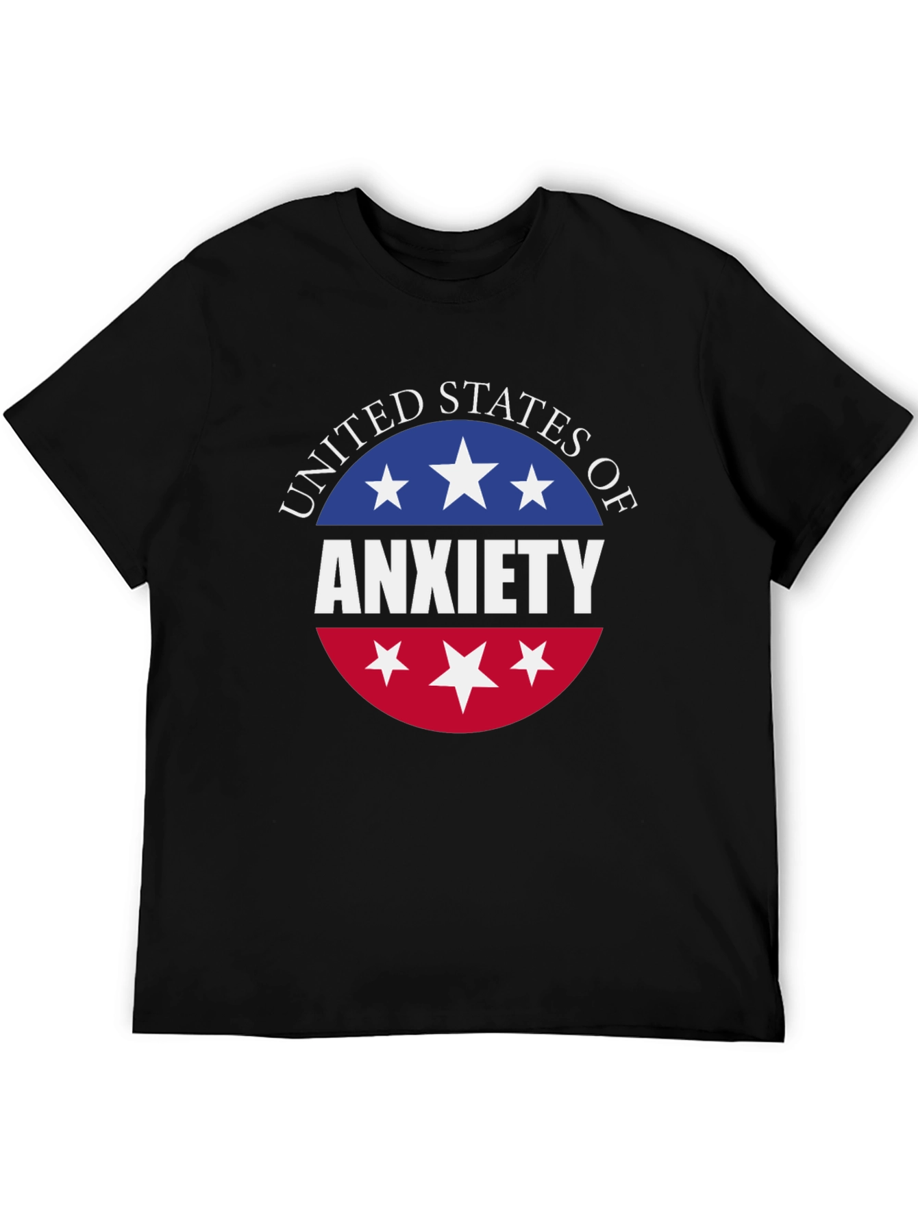 Black United States of Anxiety T-Shirt - Black view 5