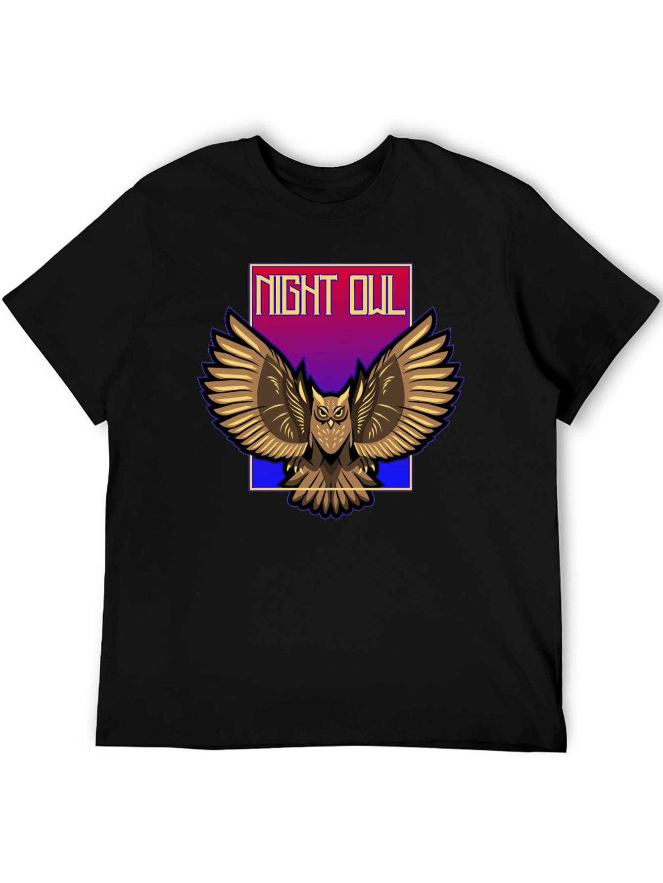 Black Night Owl Graphic T-Shirt view 5