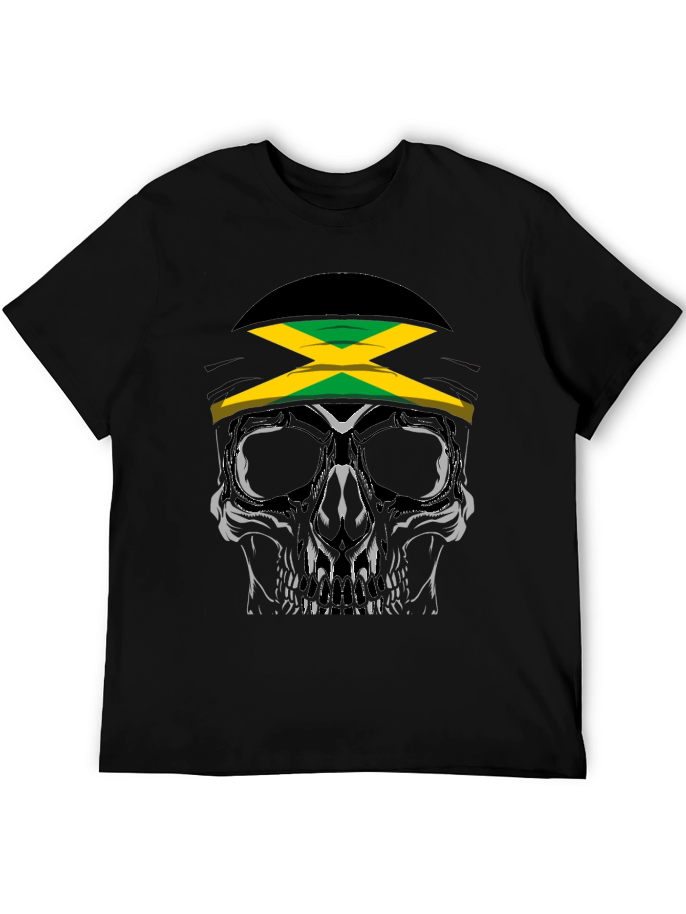 Black Jamaican Skull Graphic T-Shirt view 5