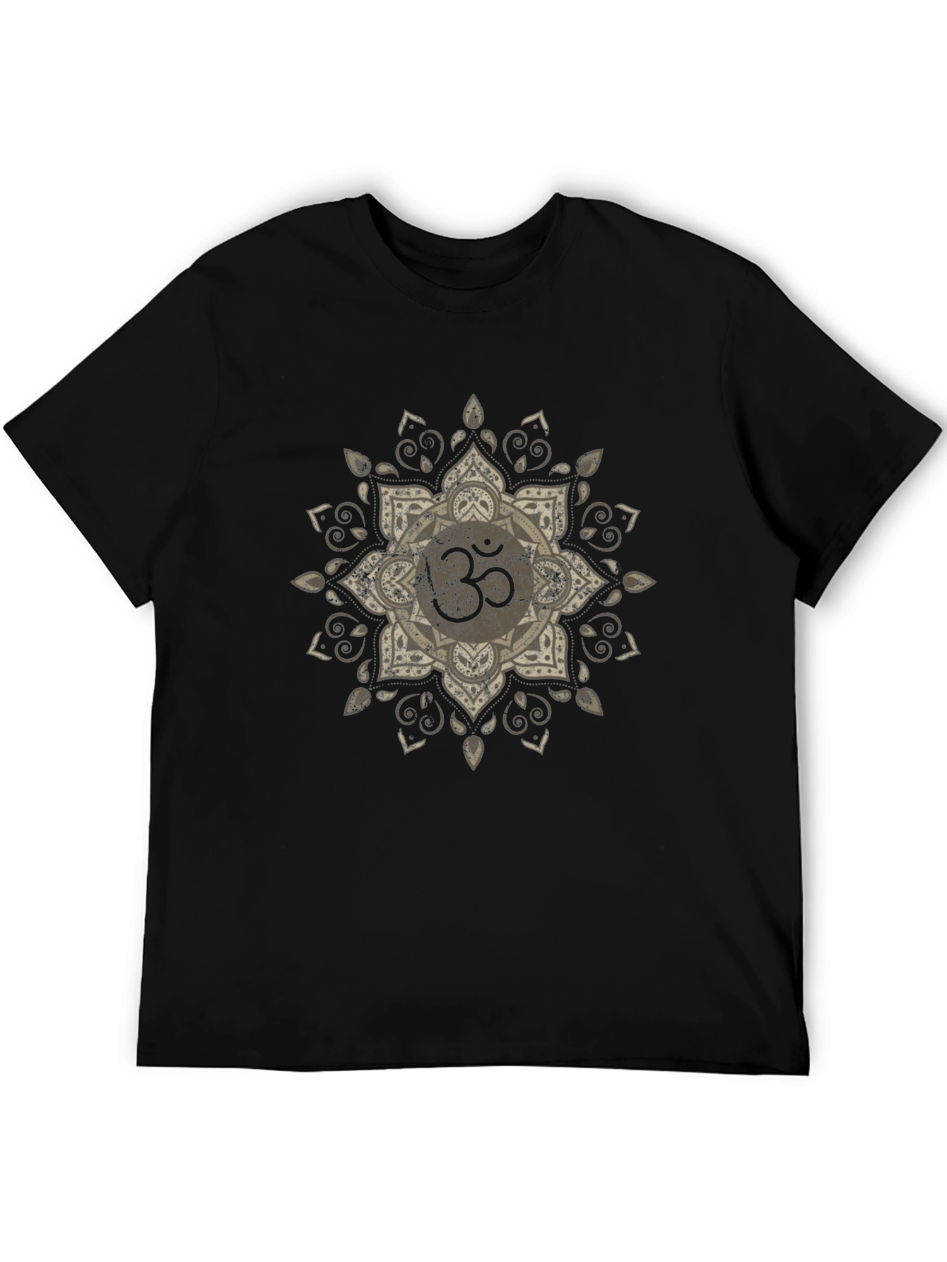 Black Om Mandala T-Shirt - Spiritual Design view 5