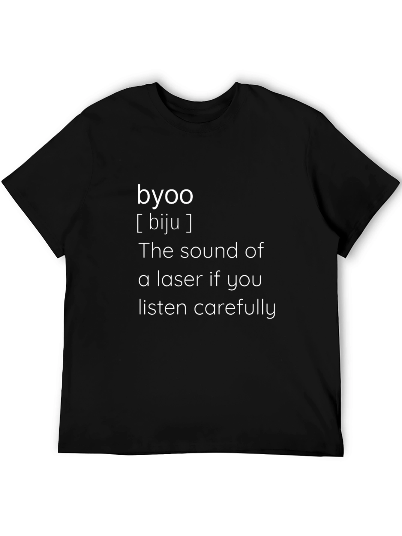 Black Laser Sound Men's Black T-Shirt:  BYOO view 5