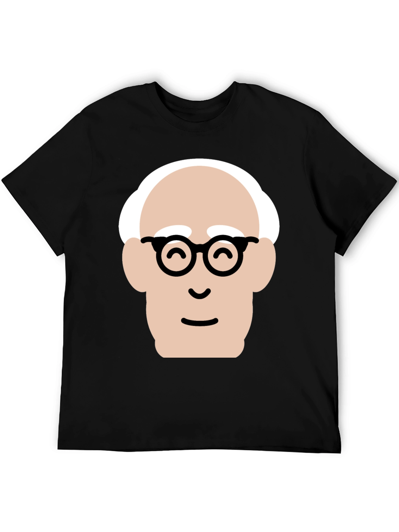 Black Funny Cartoon Face Black T-Shirt view 5