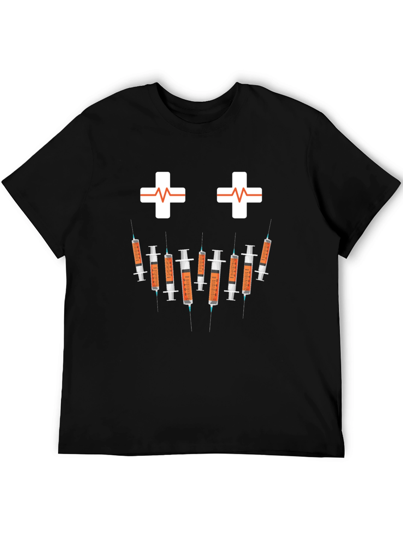 Black Humorous Nurse/Doctor Syringe Graphic T-Shirt view 5