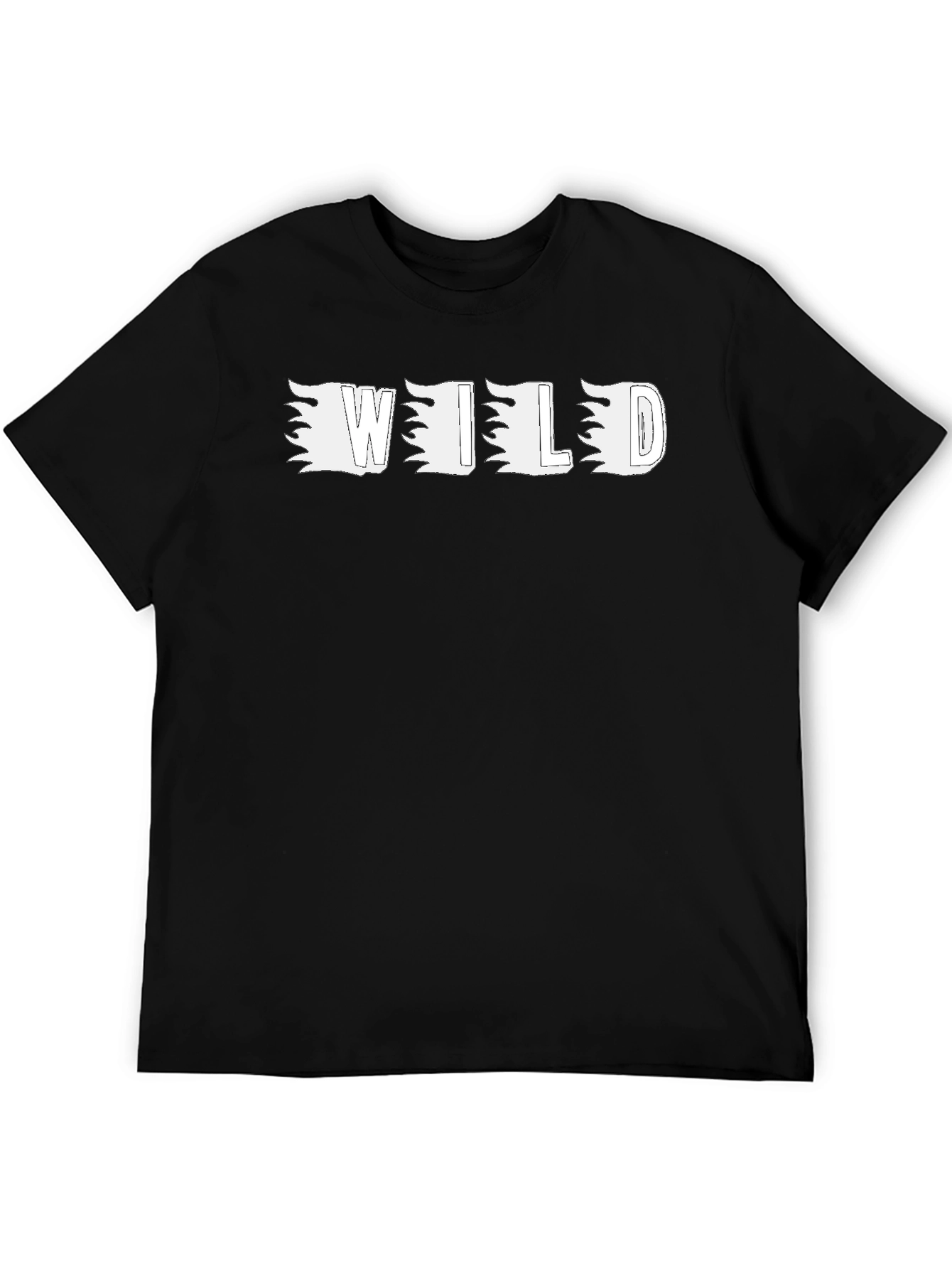 Black Wild Fire Graphic Tee - Men's Black Cotton T-Shirt view 5