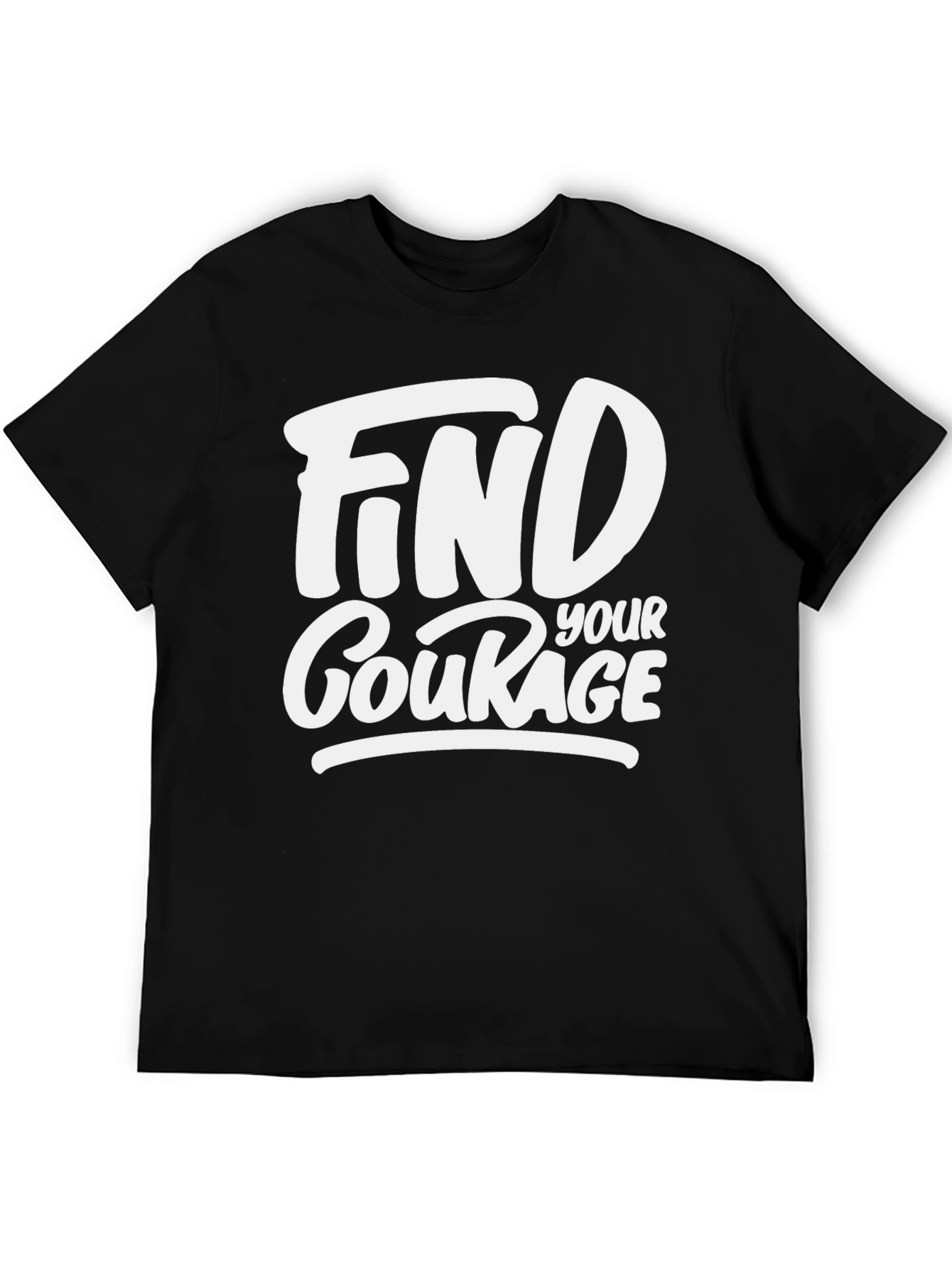 Black Find Your Courage Graphic Tee - Black Cotton T-Shirt view 5