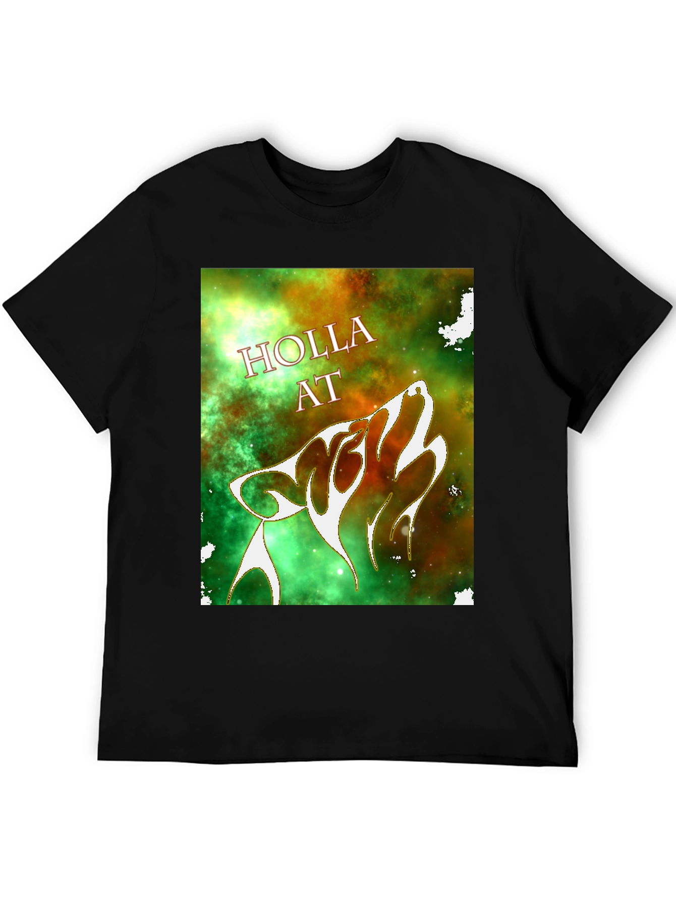 Black Holla At Wolf Graphic T-Shirt - Black view 5