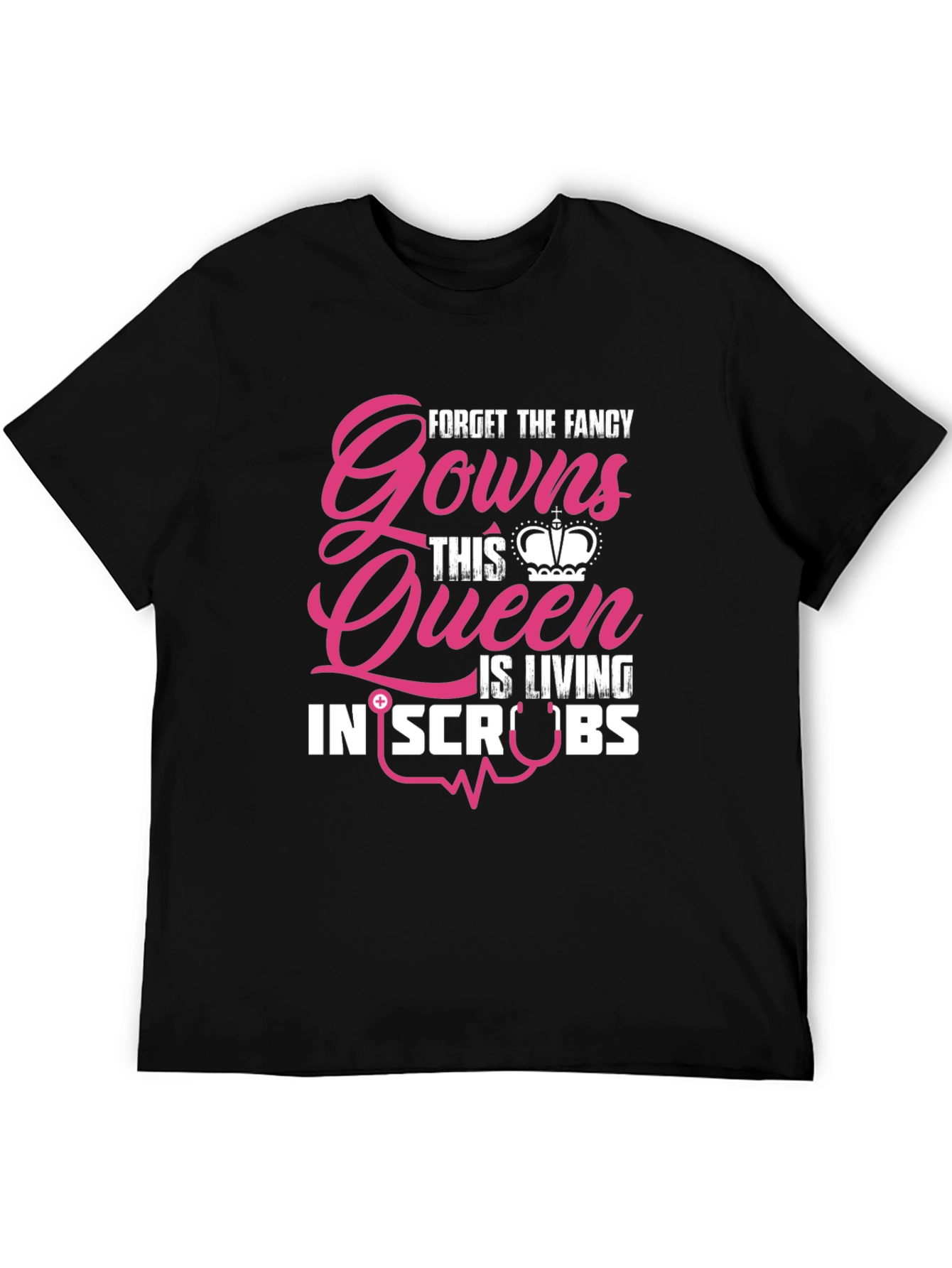 Black Queen Living in Scrubs Graphic T-Shirt view 5
