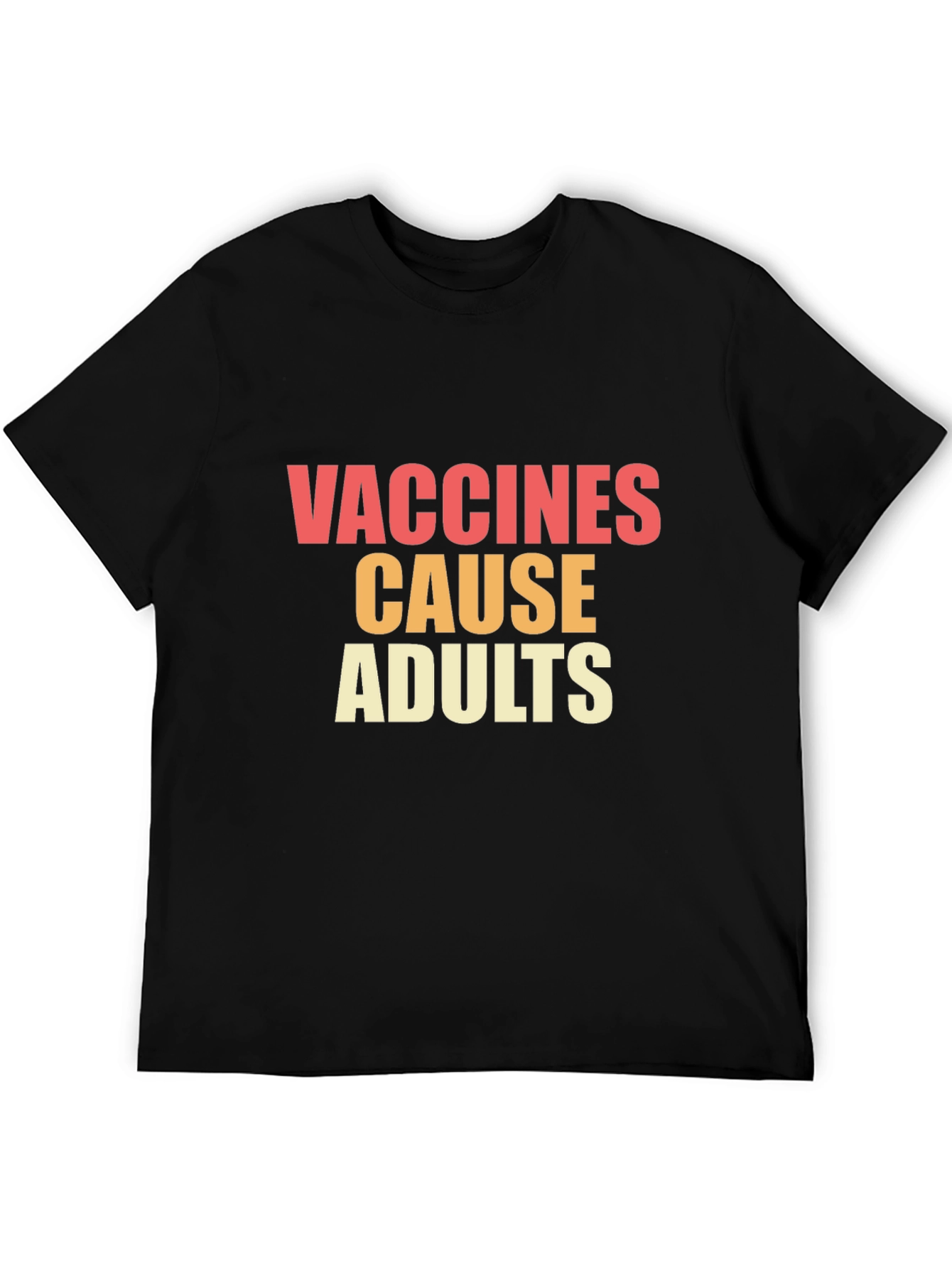 Black Vaccines Cause Adults Graphic Tee view 5