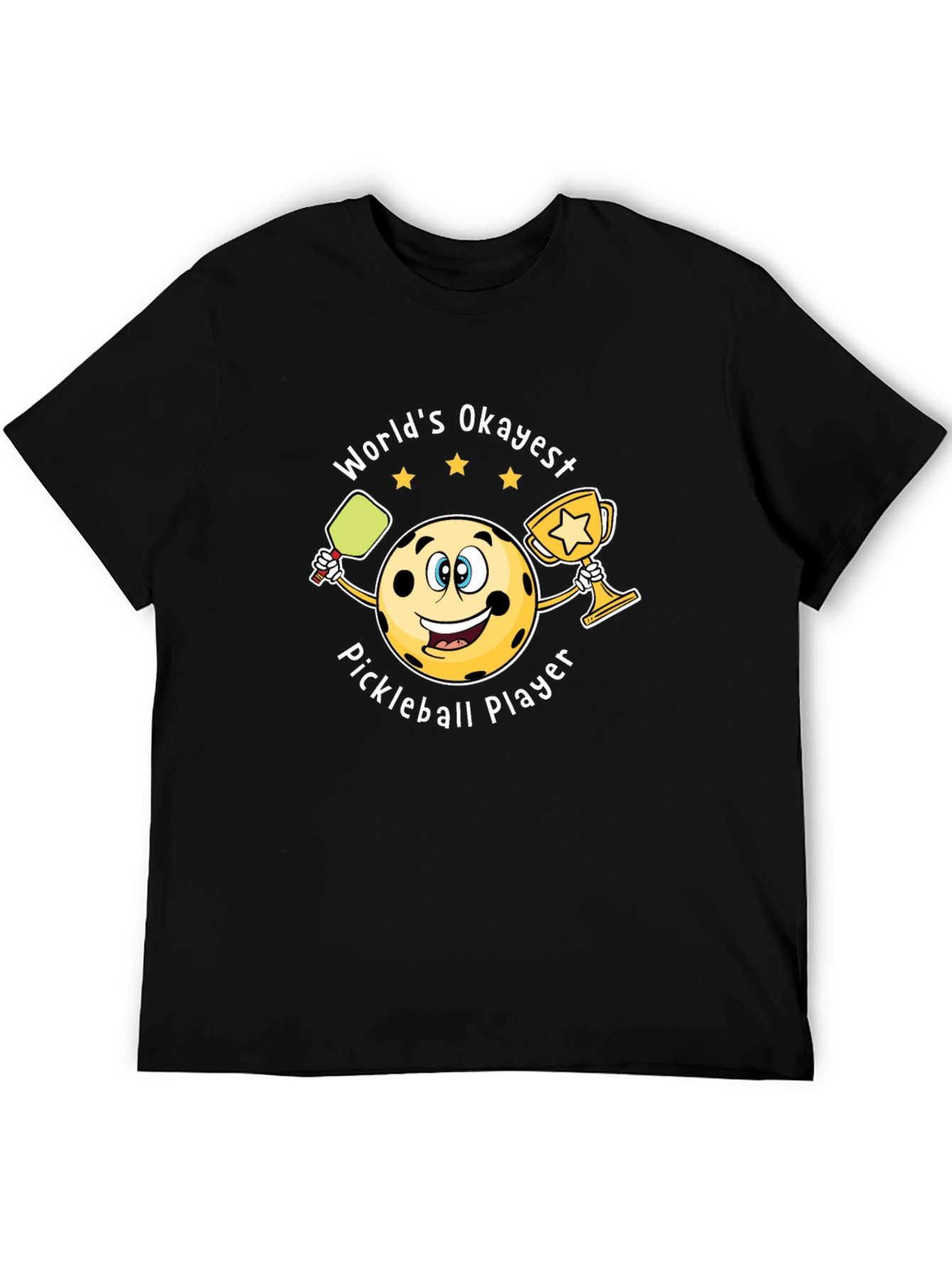 Black World's Okayest Pickleball Player Graphic Tee view 5