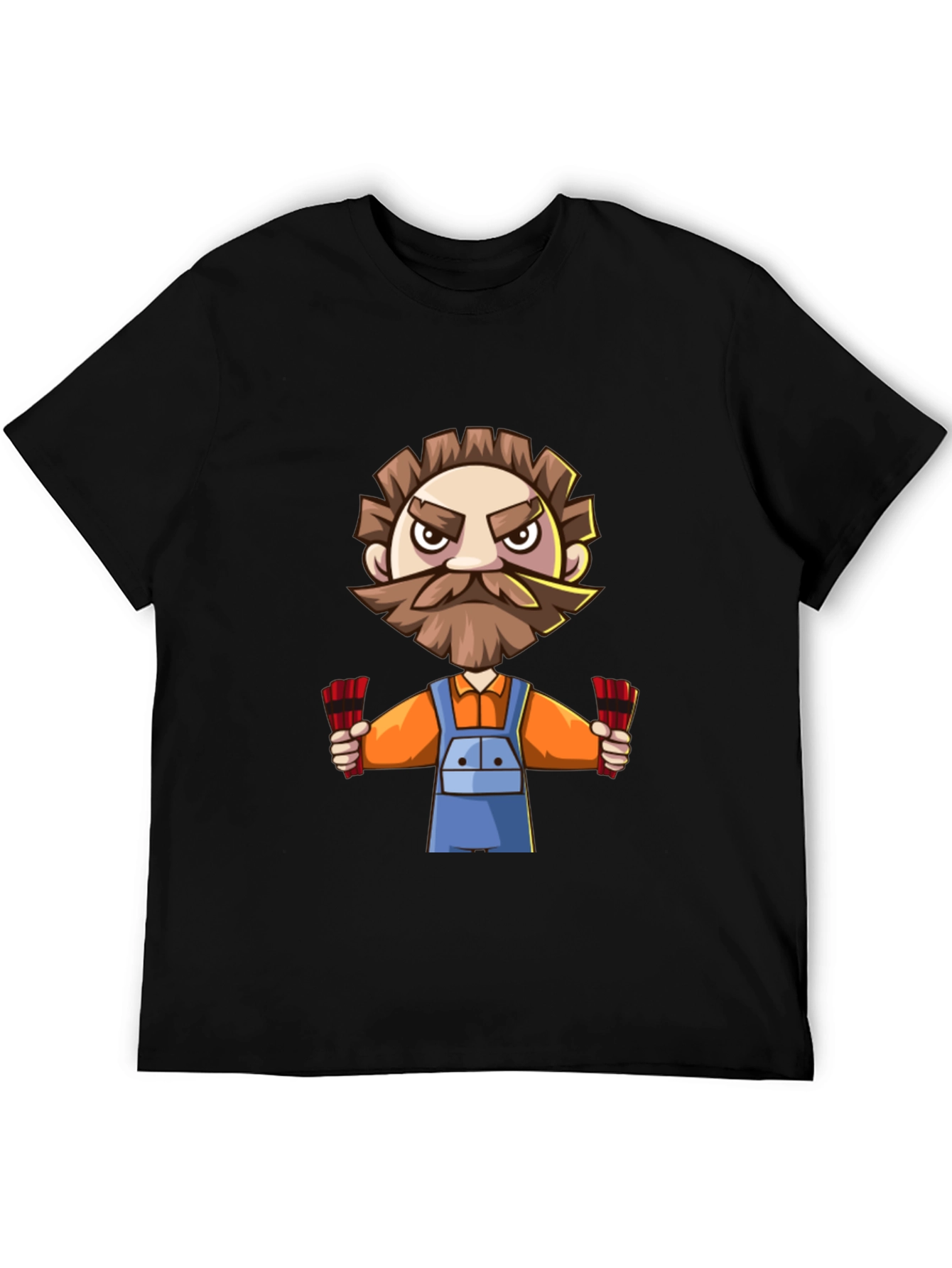Black Cartoon Miner T-Shirt view 5