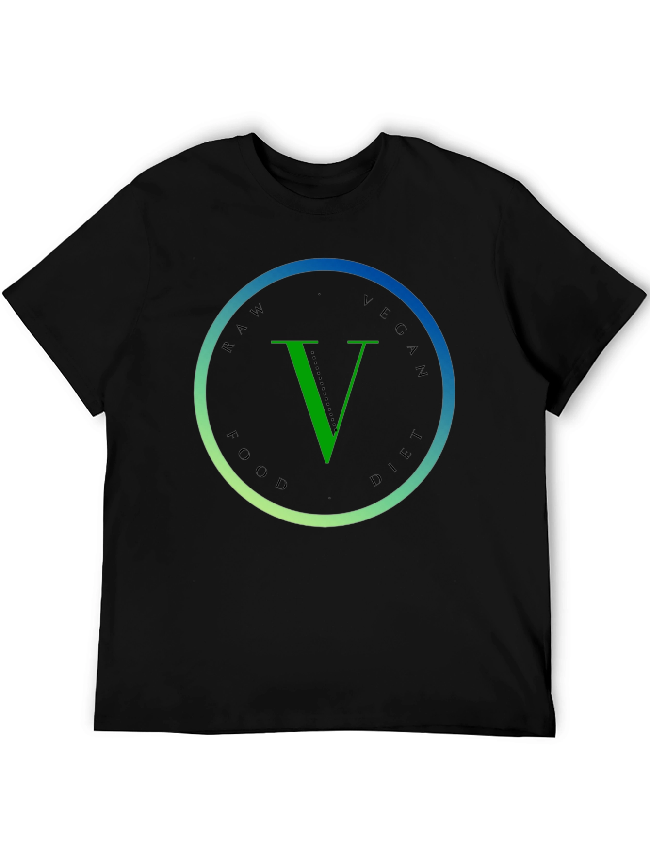 Black Raw Vegan Food Diet T-Shirt view 5