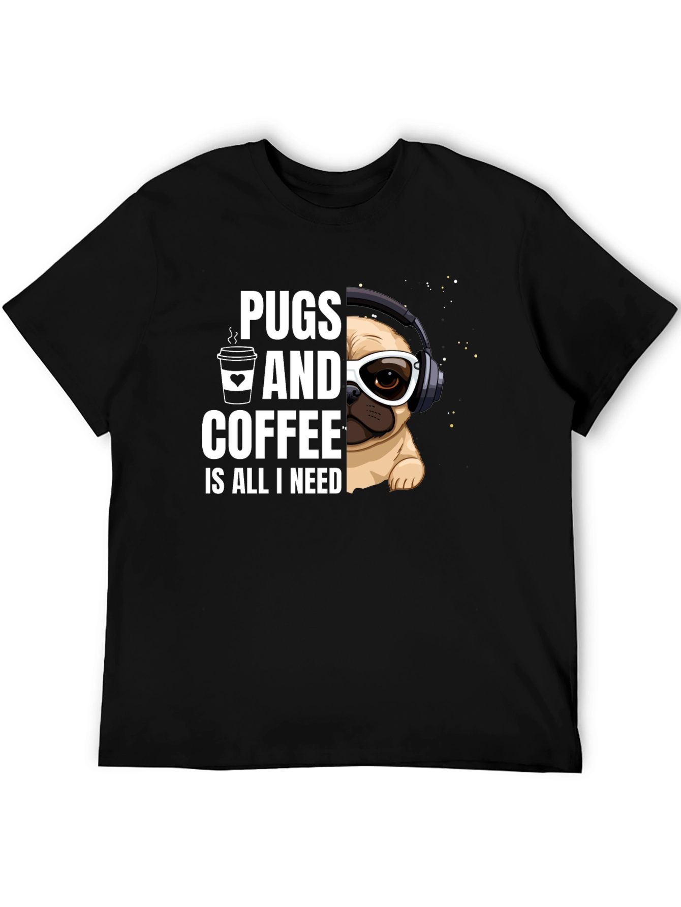 Black Pugs & Coffee Graphic Tee view 5