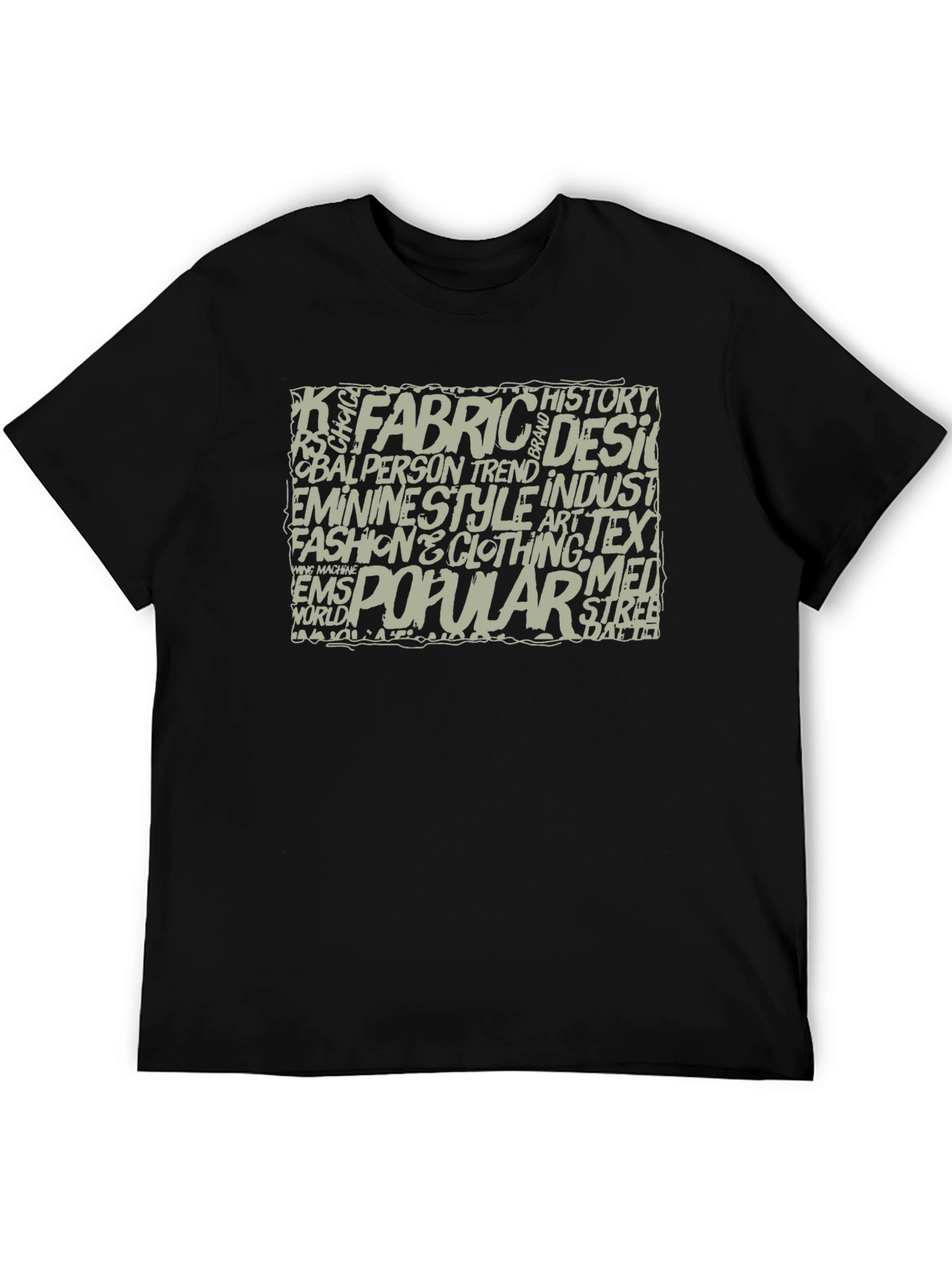 Black Word Art Graphic T-Shirt - Black view 5