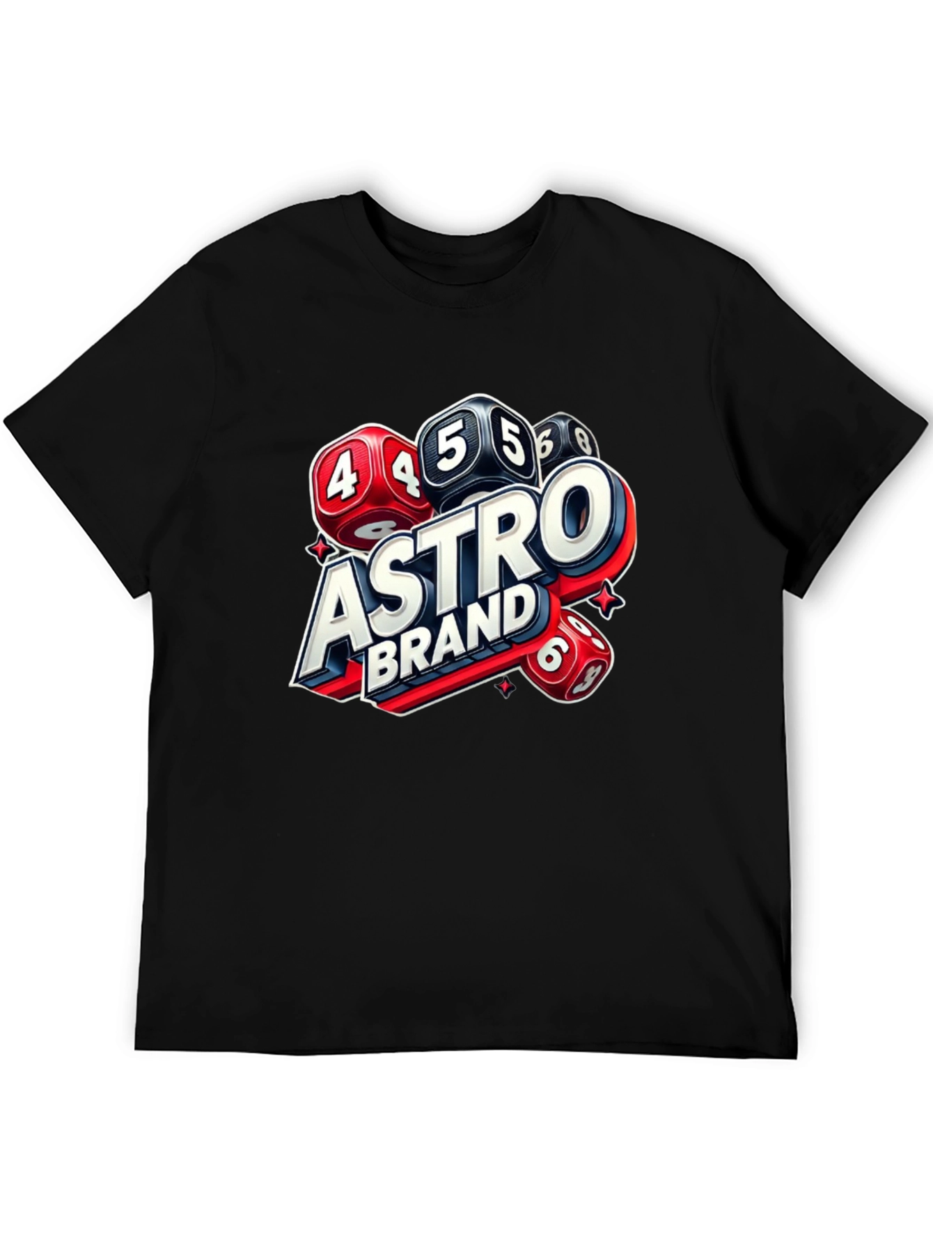 Black Astro Brand Dice Graphic T-Shirt view 5