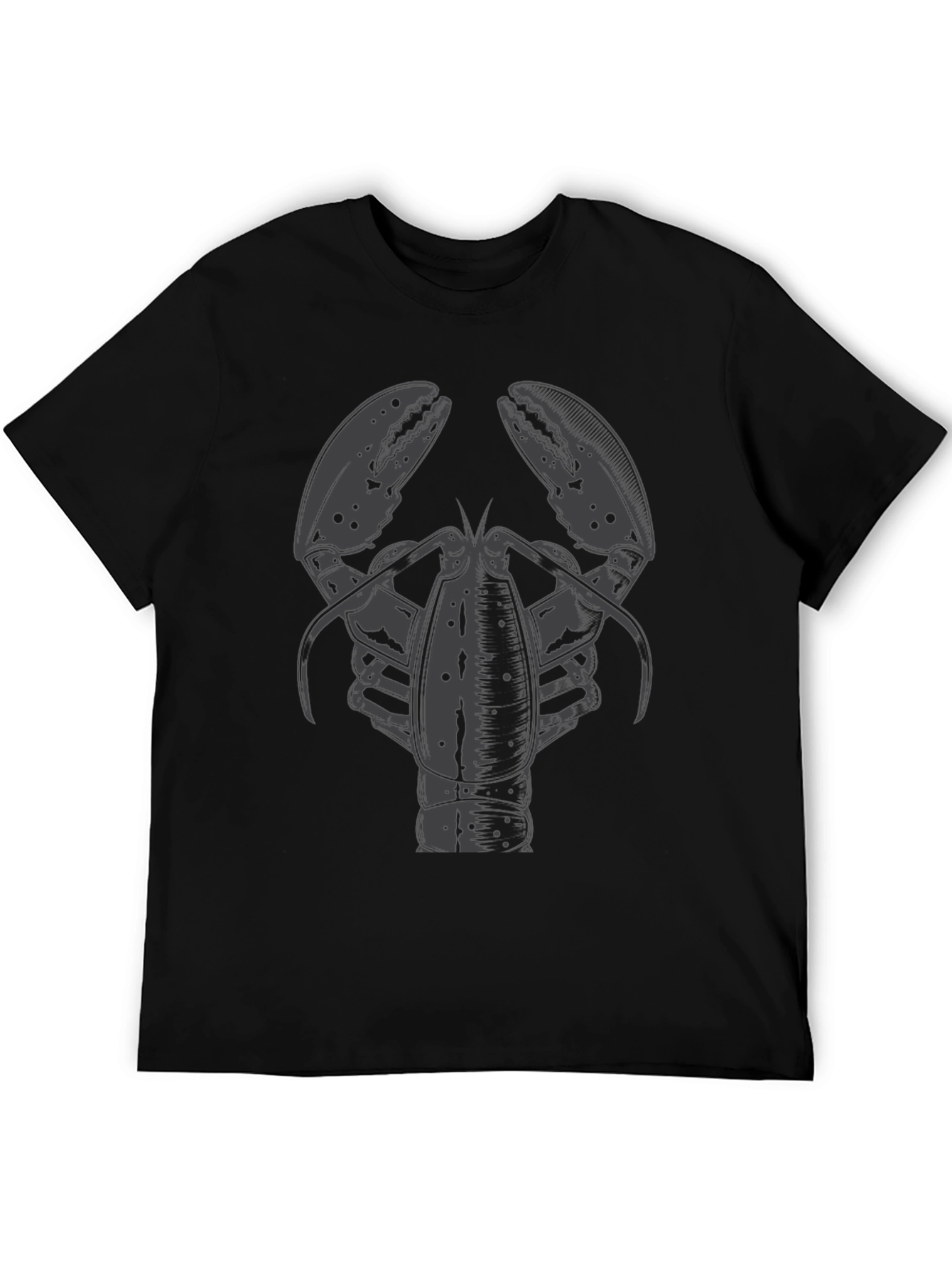 Black Lobster Graphic T-Shirt - Black Cotton Tee view 5