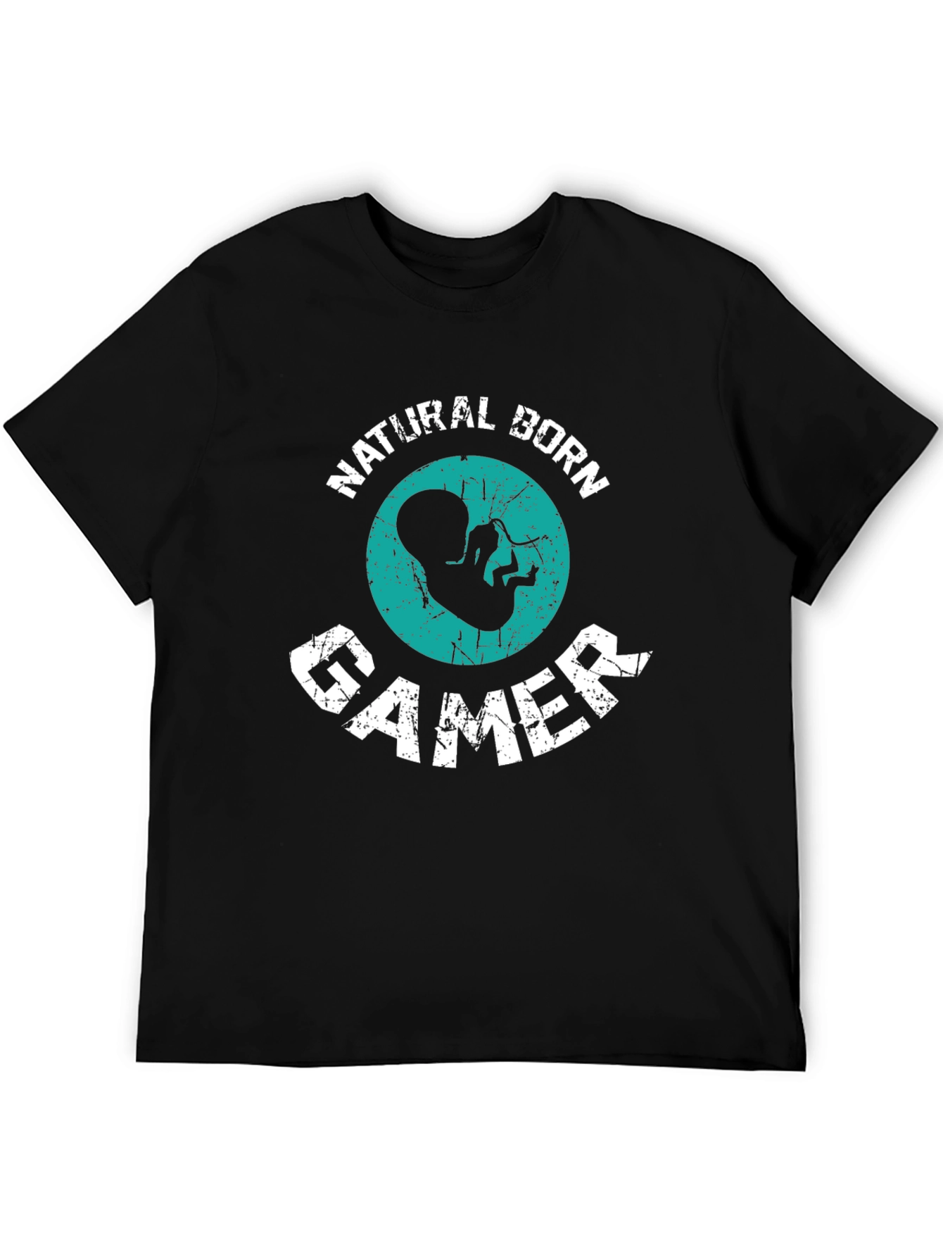 Black Natural Born Gamer Graphic Tee view 5