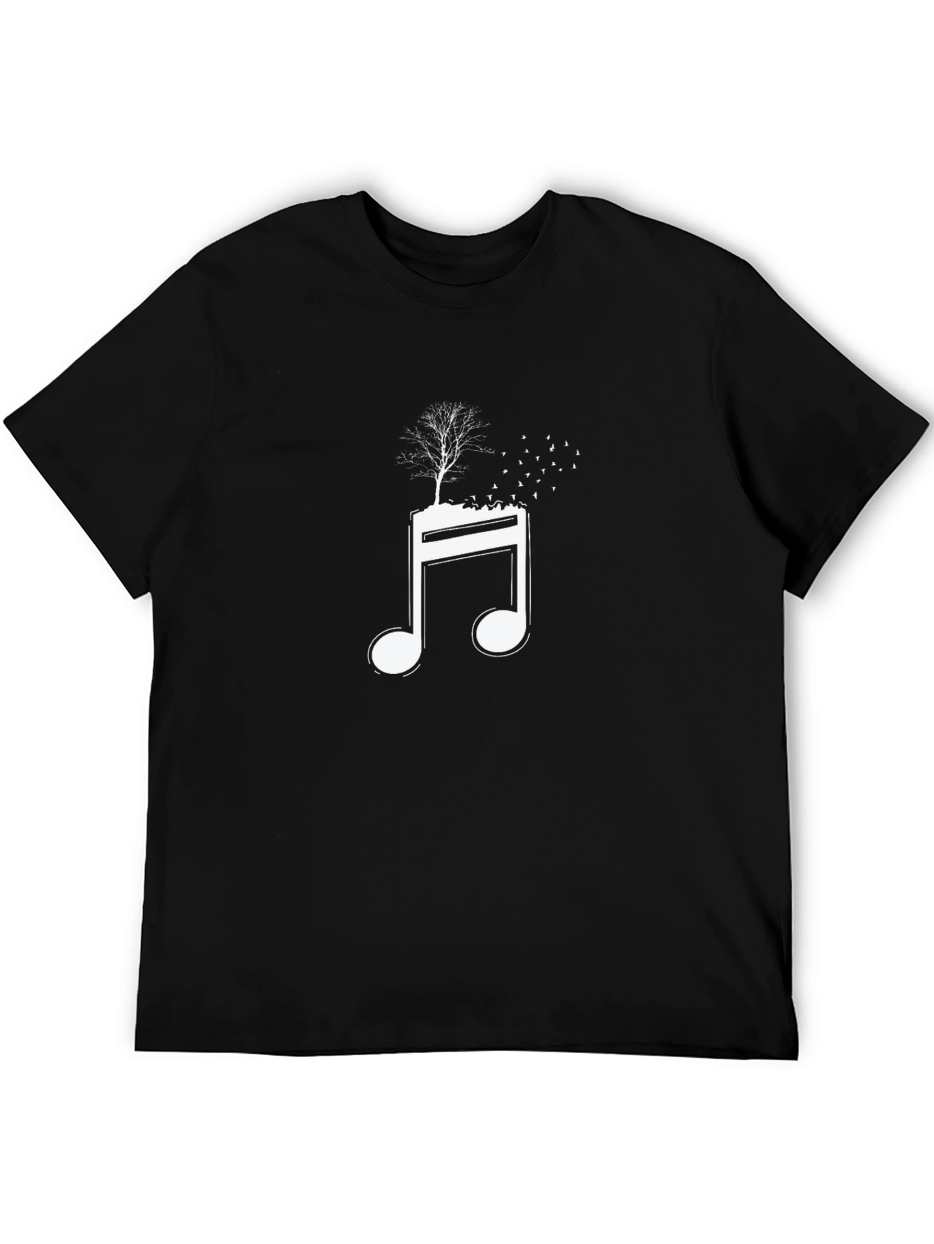 Black Music Note Tree T-Shirt - Unique Graphic Tee view 5