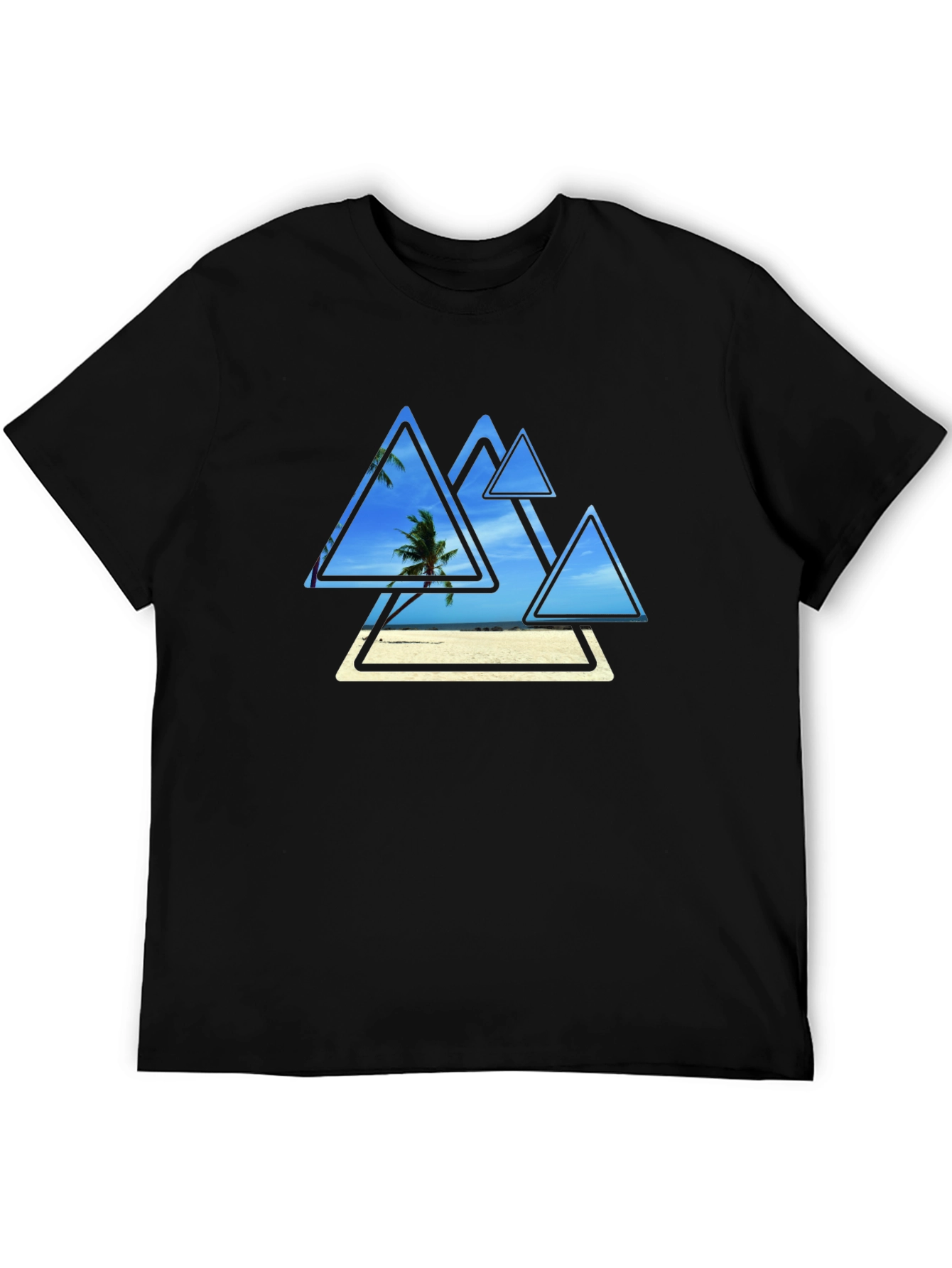Black Tropical Triangle T-Shirt view 5