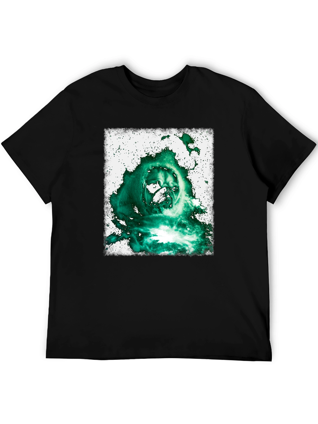 Black Pug Wizard Graphic T-Shirt - Black Cotton Tee view 5