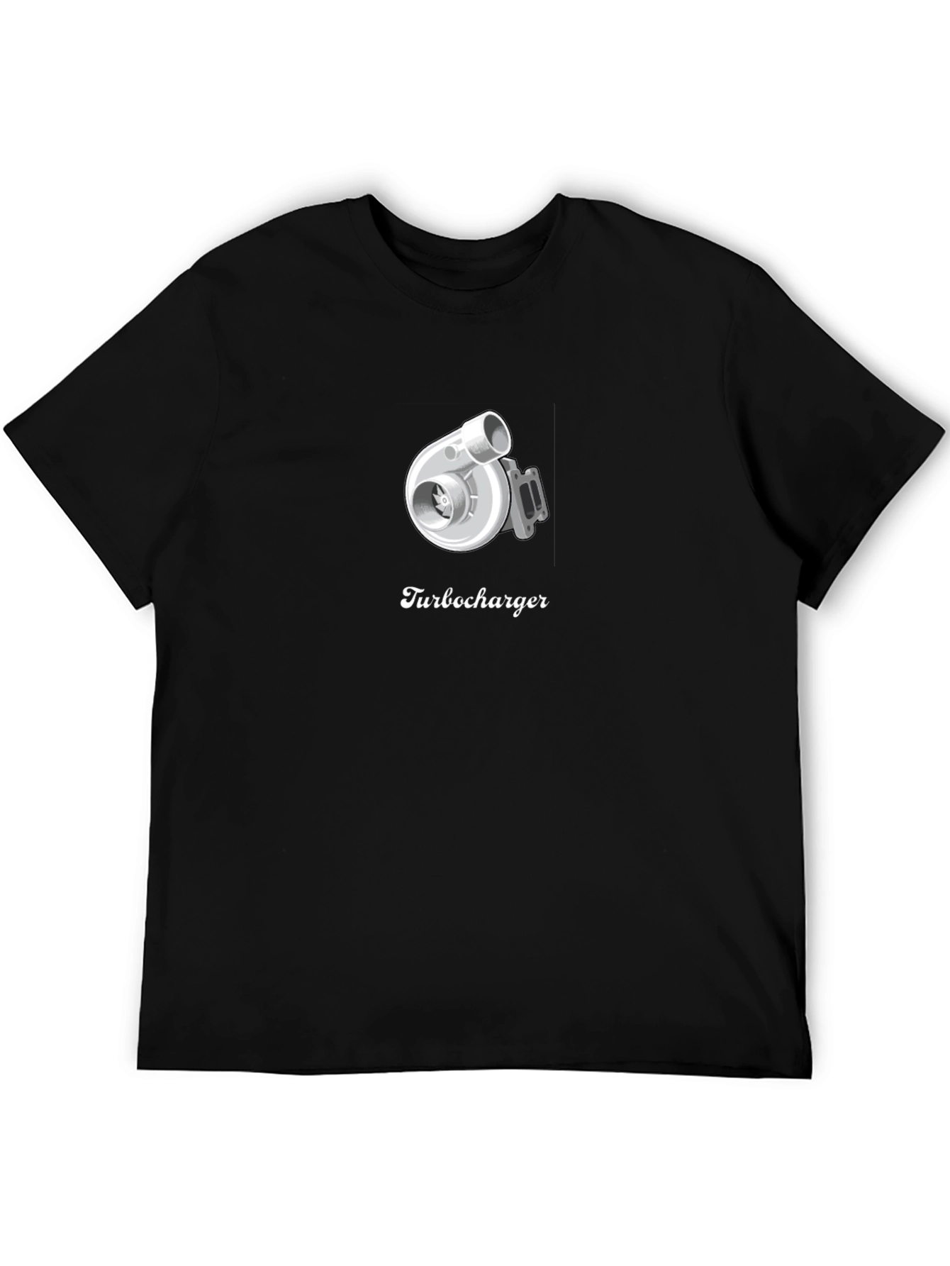 Black Turbocharger Graphic T-Shirt - Cool Automotive Design view 5