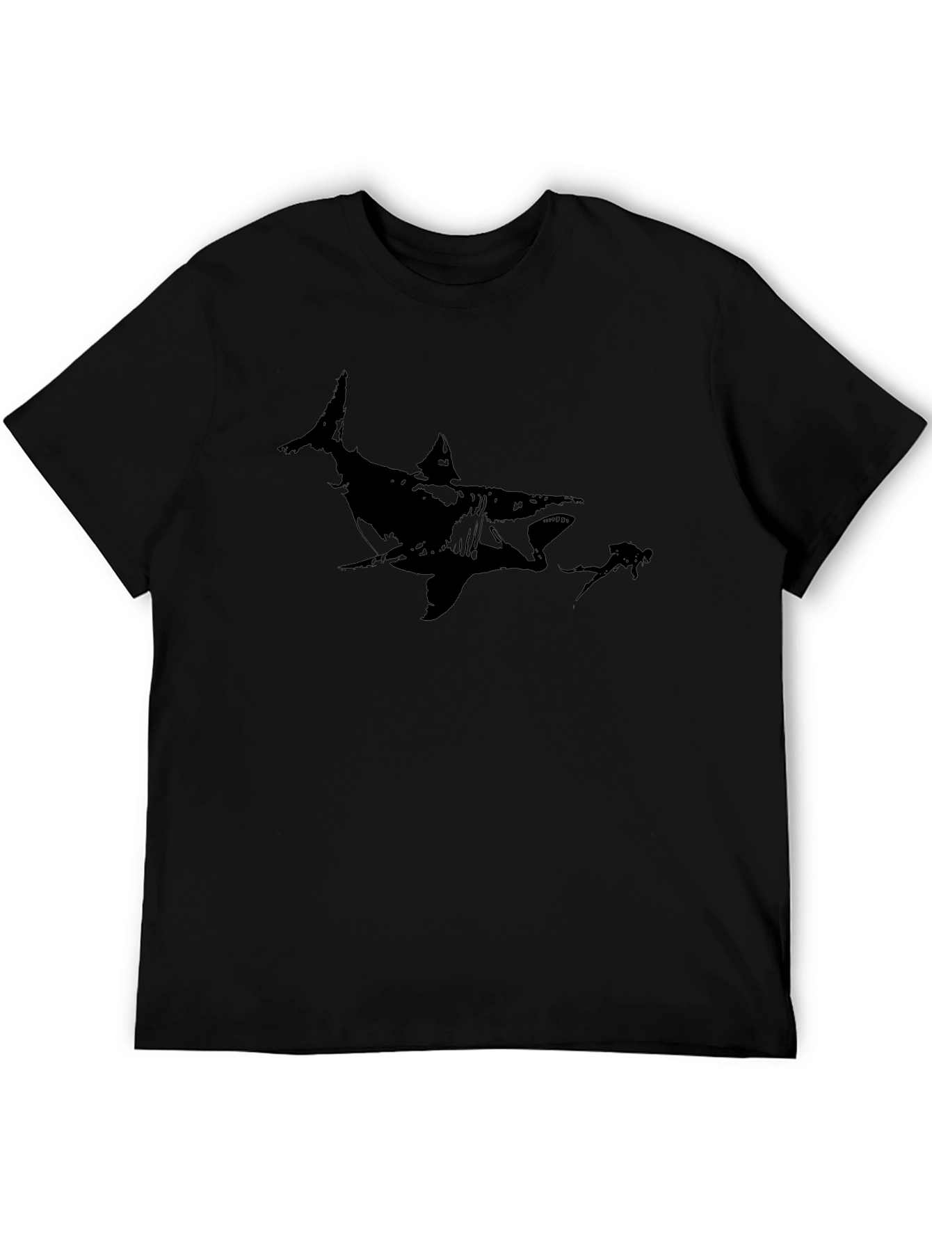 Black Shark Graphic Black T-Shirt view 5