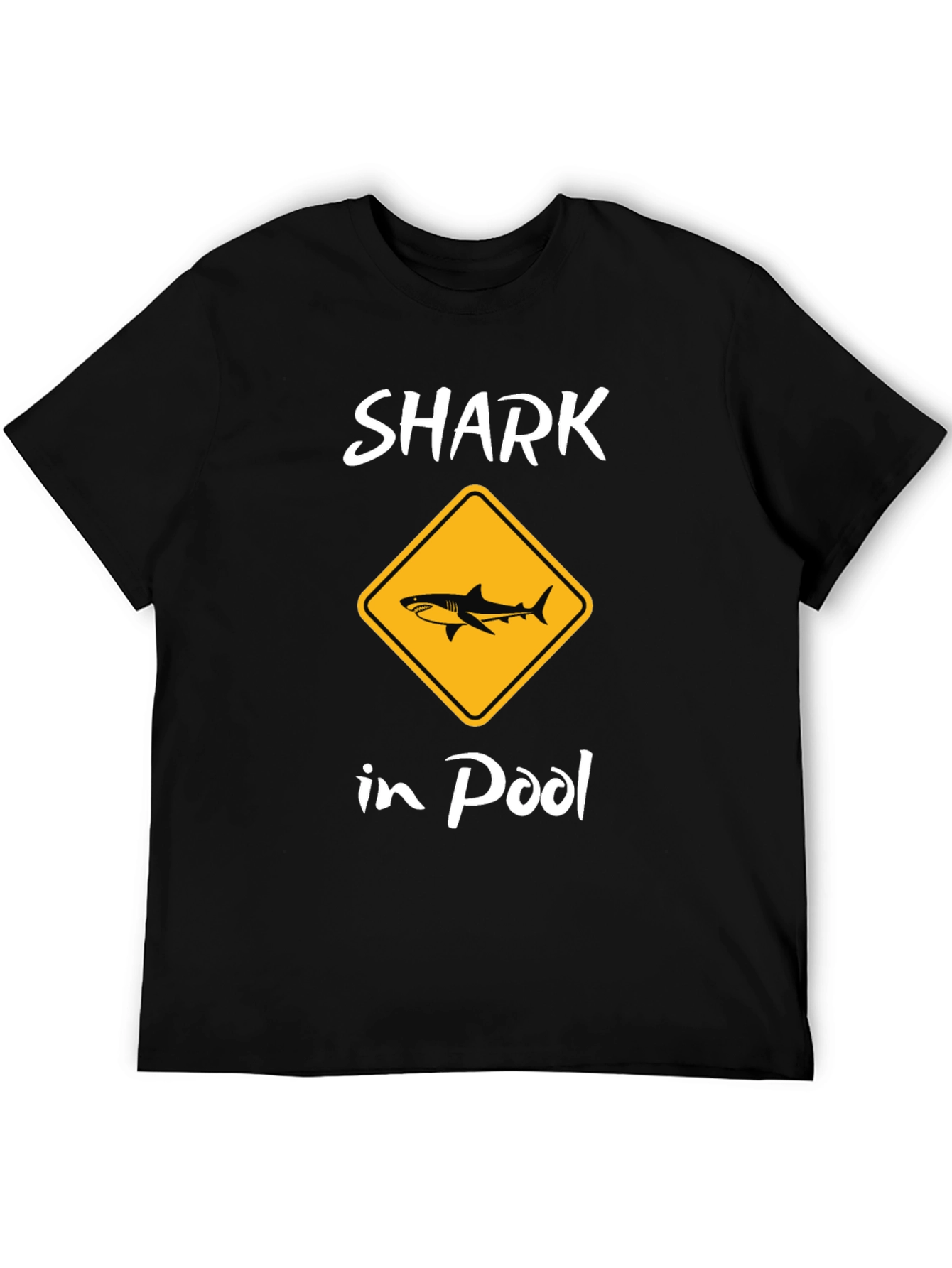 Black Shark in Pool Black Graphic T-Shirt view 5