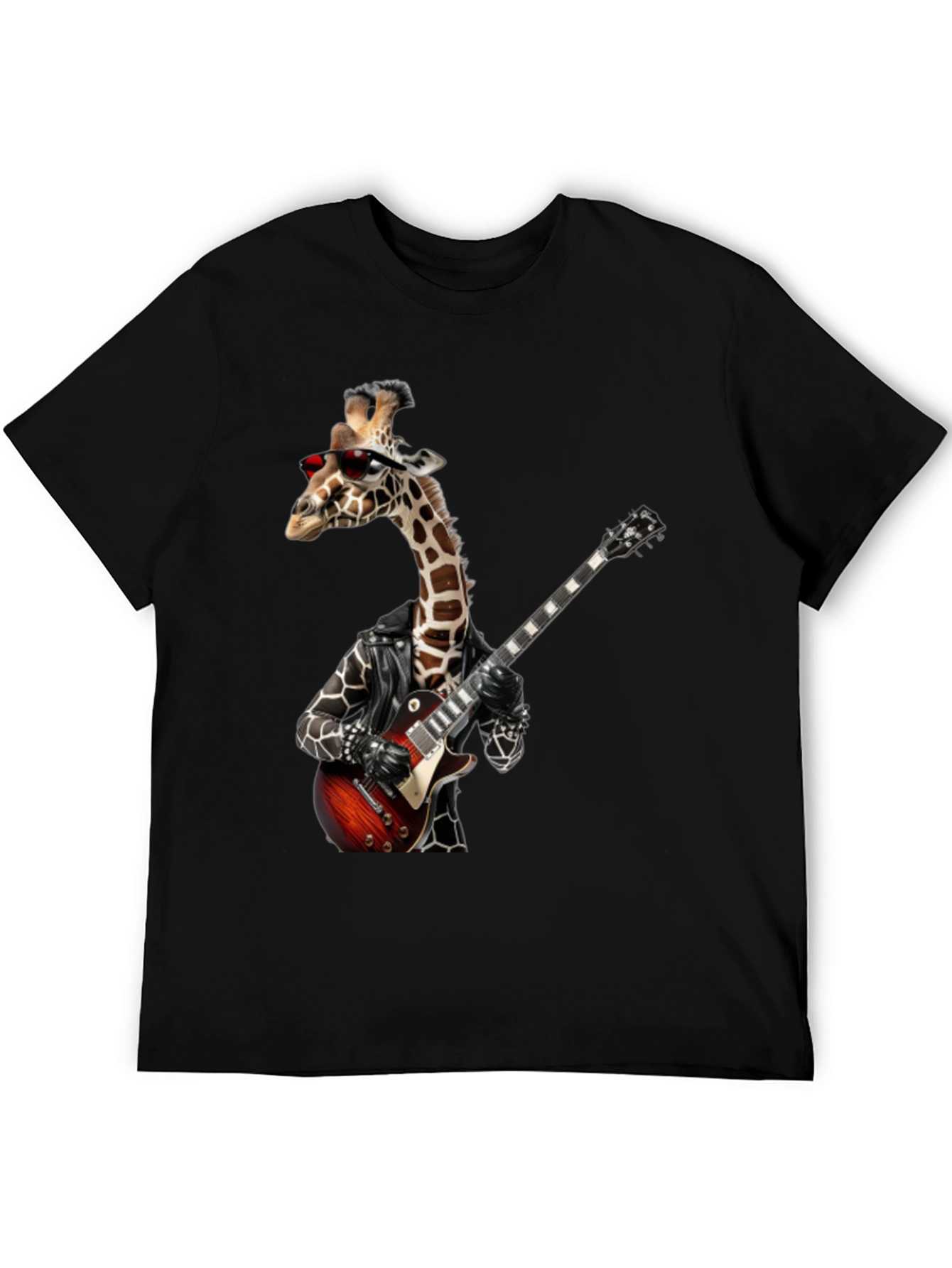 Black Giraffe Rocker Graphic Tee - Black view 5