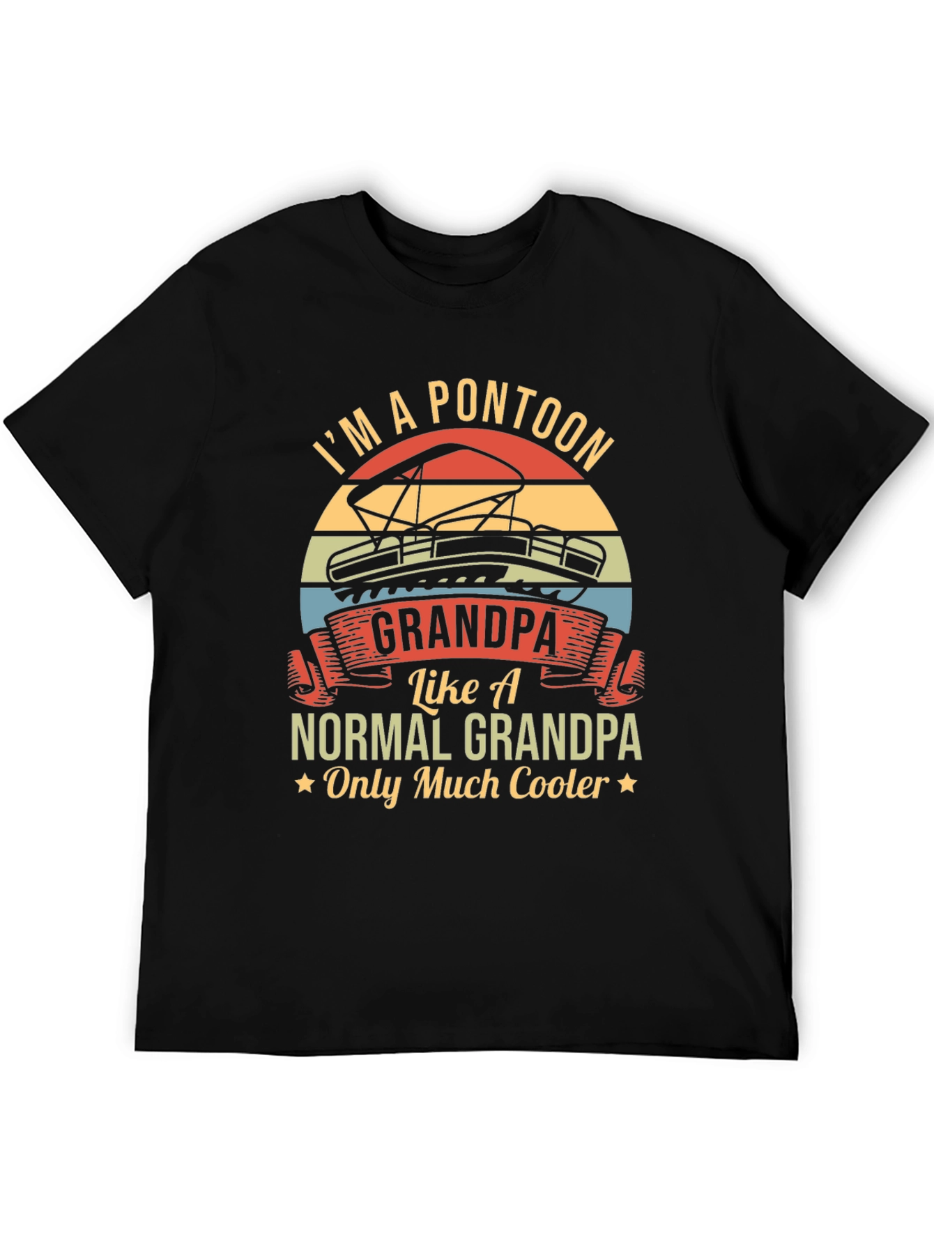 Black I'm A Pontoon Grandpa T-Shirt view 5