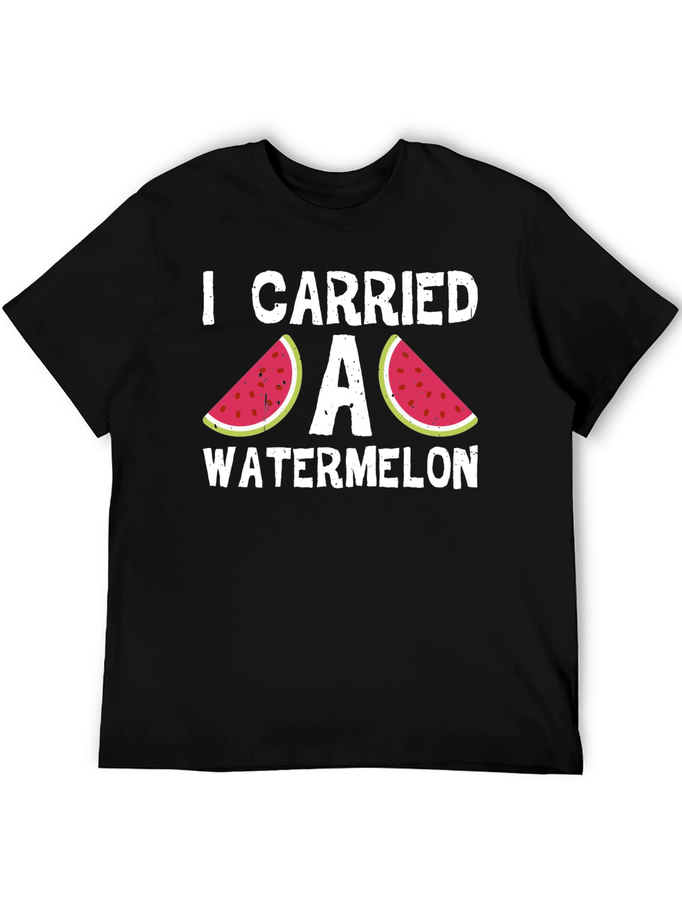 Black I Carried a Watermelon Funny Graphic Tee view 5