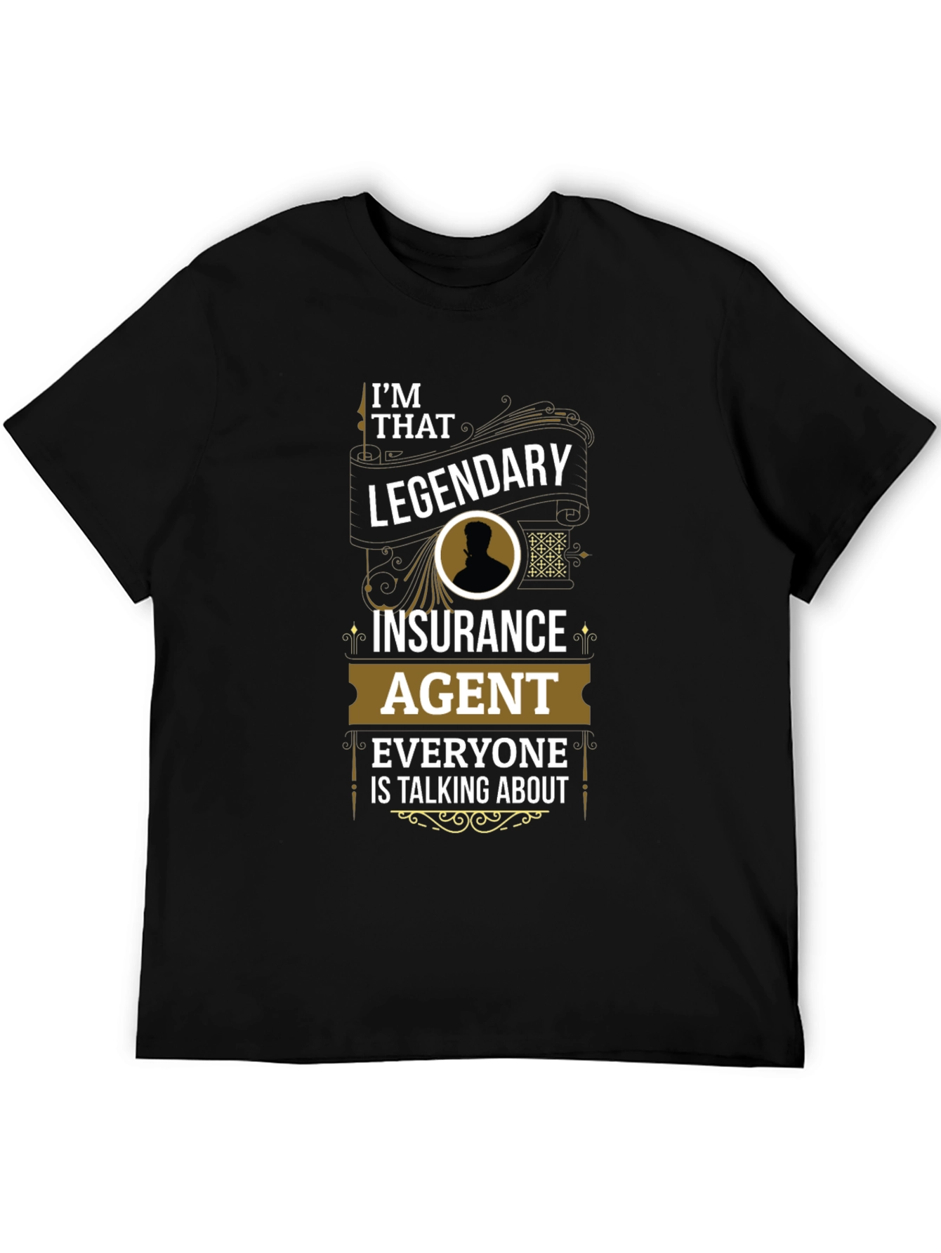 Black Legendary Insurance Agent T-Shirt - Bold Graphic Tee view 5