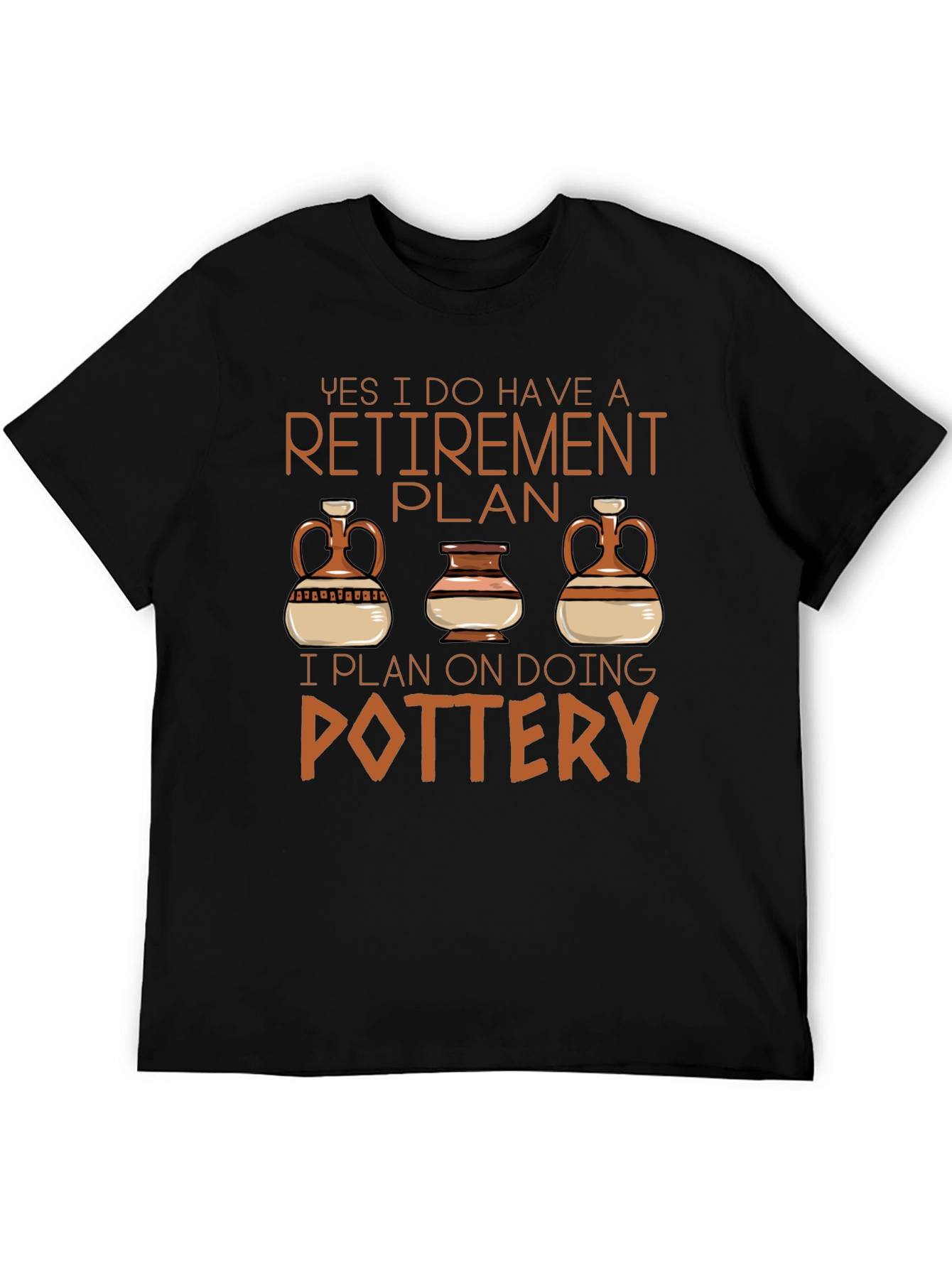 Black Retirement Plan Pottery T-Shirt view 5