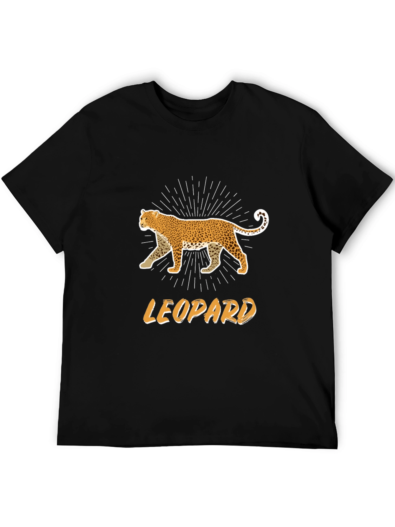 Black Leopard Graphic T-Shirt - Black Cotton Tee view 5