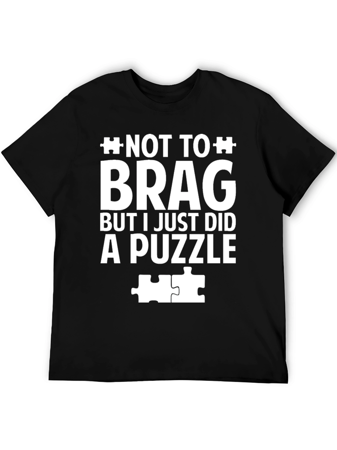Black Puzzle Solved! Funny Graphic T-Shirt view 5