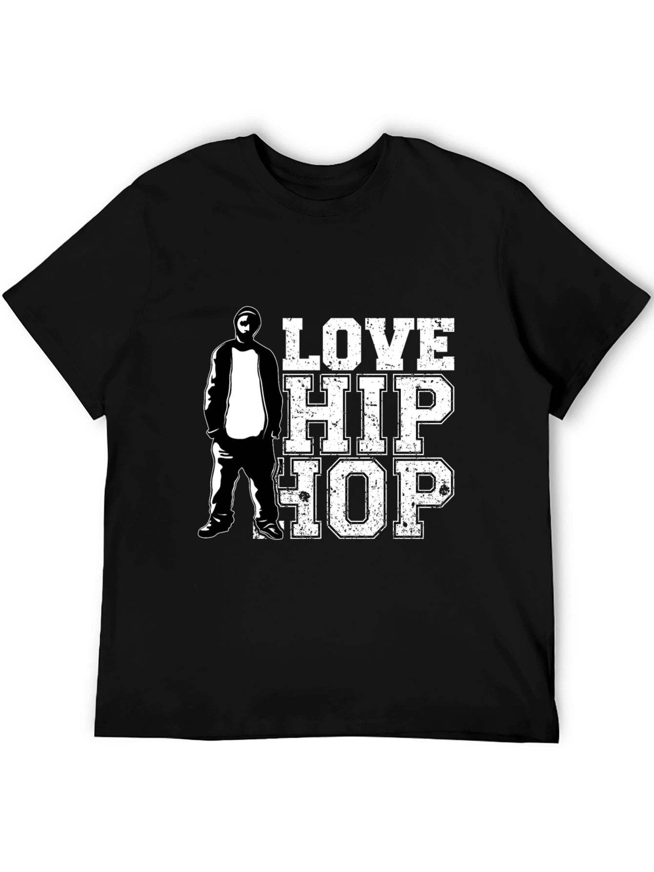 Black Love Hip Hop Graphic T-Shirt, Black view 5