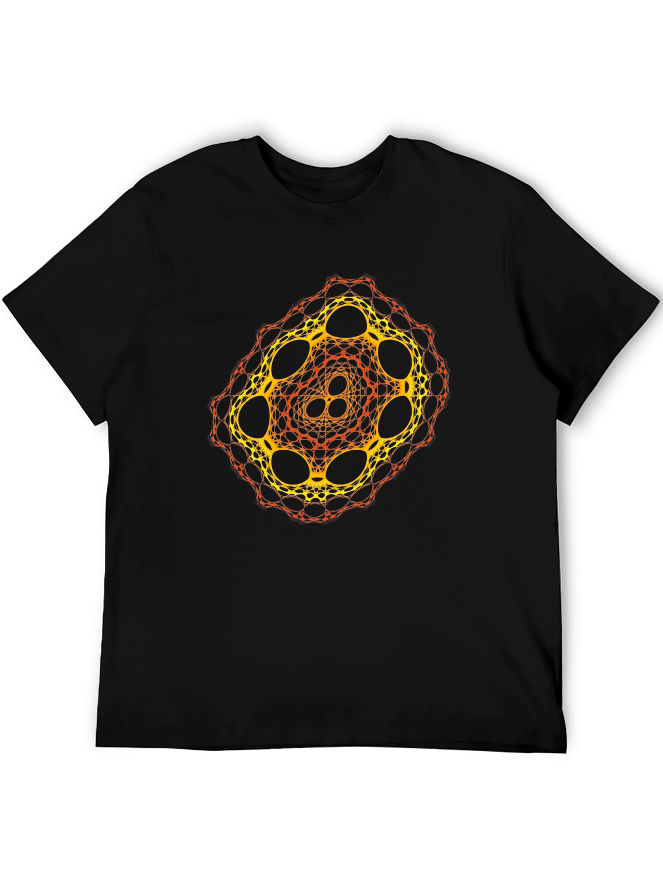 Black Geometric Fractal Design T-Shirt view 5