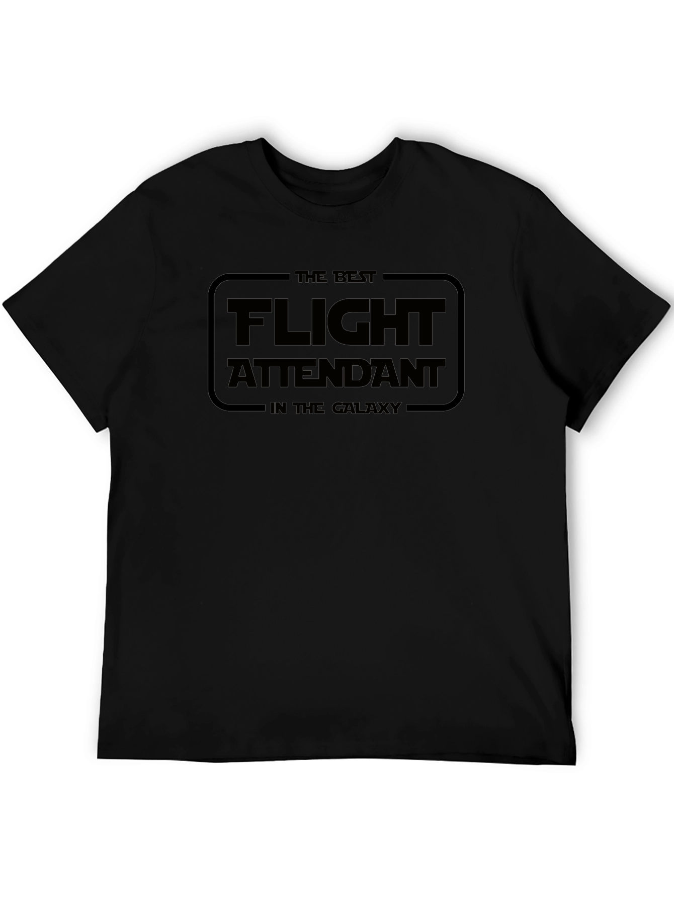 Black Best Flight Attendant in the Galaxy Black T-Shirt view 5