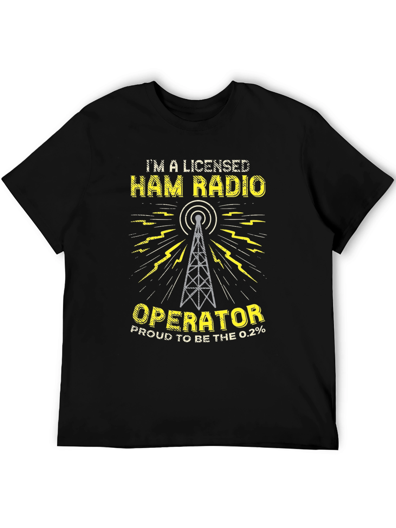 Black Licensed Ham Radio Operator T-Shirt view 5