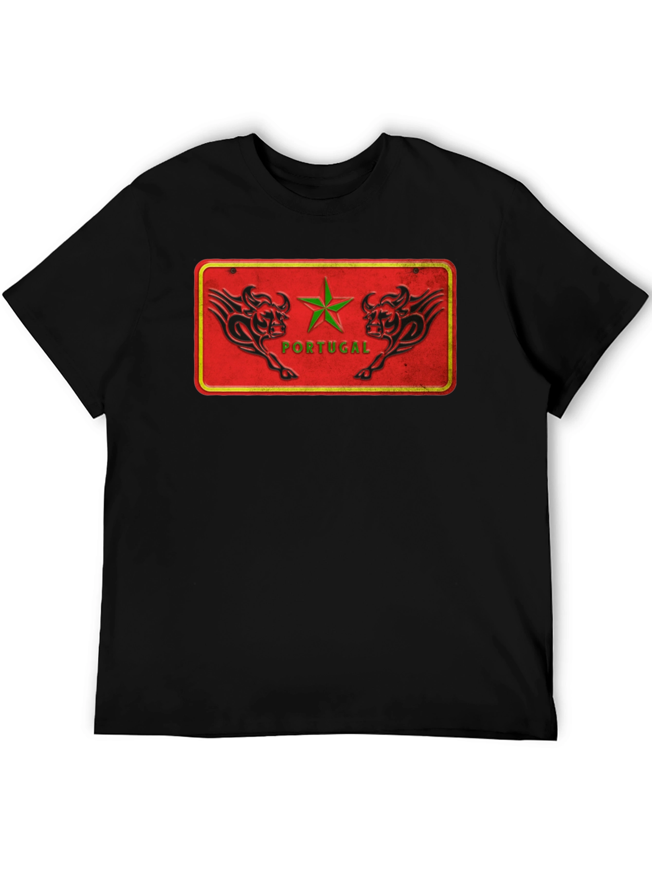 Black Portugal Bulls Graphic Tee - Cool Design Shirt view 5