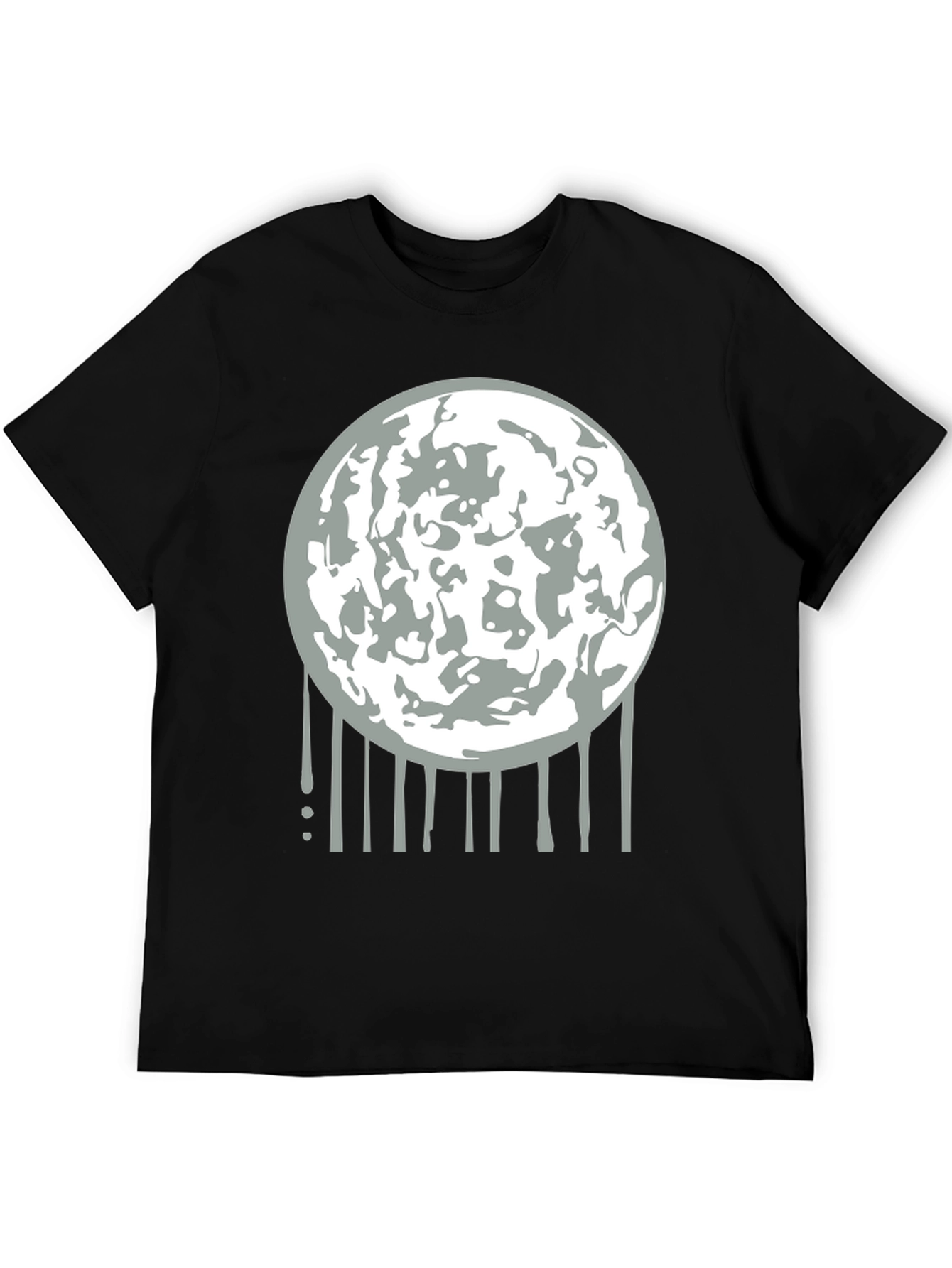 Black Lunar Drip Graphic Tee - Modern Streetwear view 5
