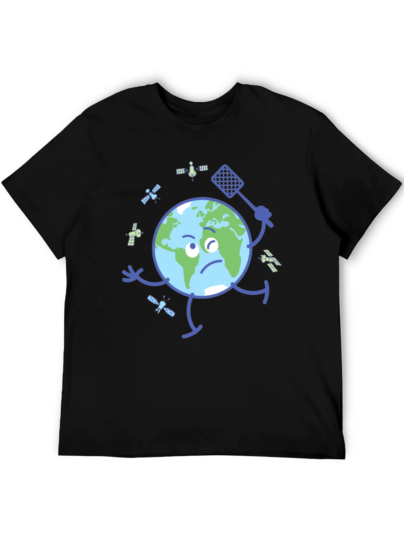 Black Earth vs Space Junk Graphic Tee - Black T-Shirt view 5