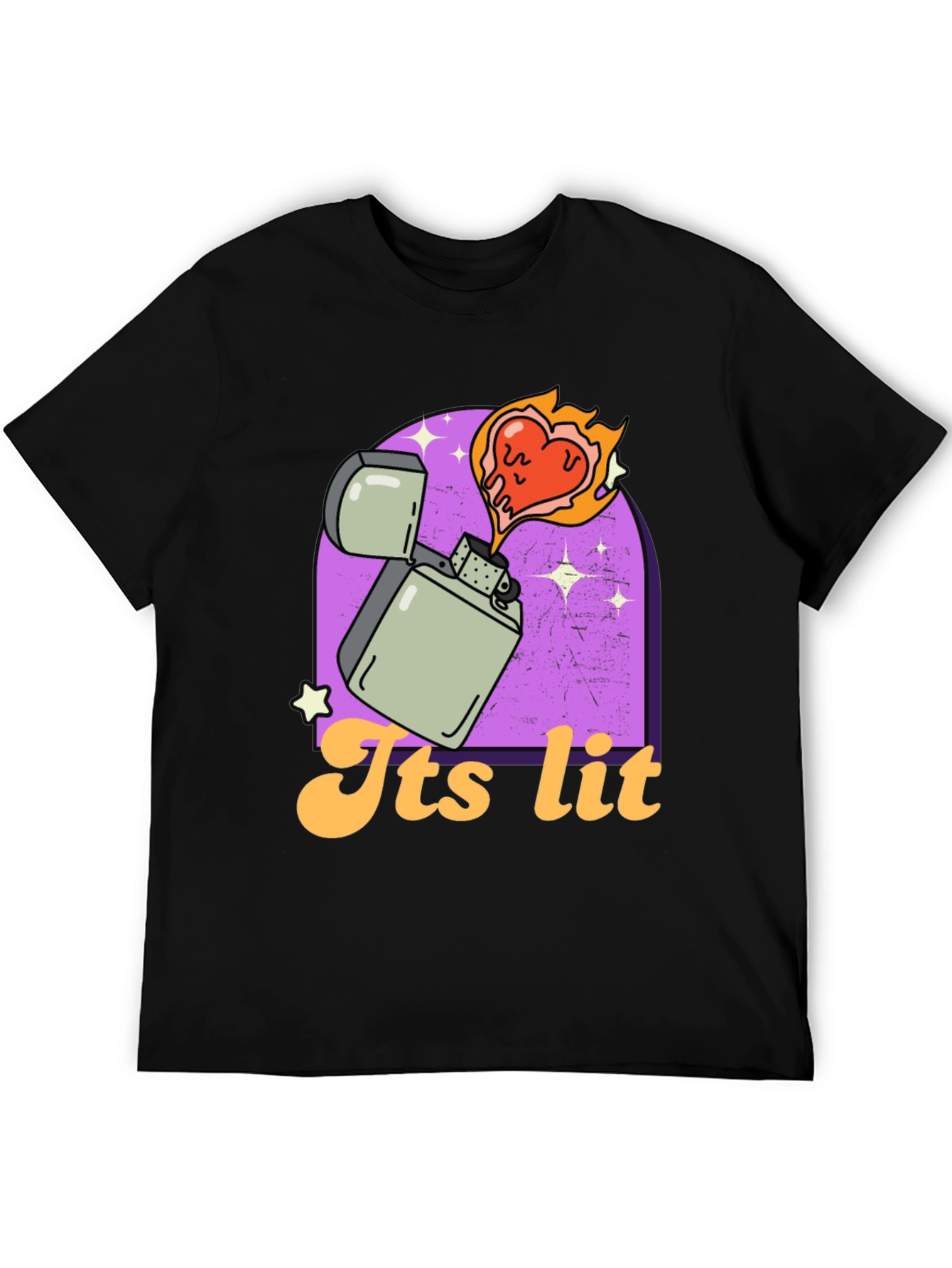 Black Its Lit T-Shirt - Novelty Graphic Tee view 5