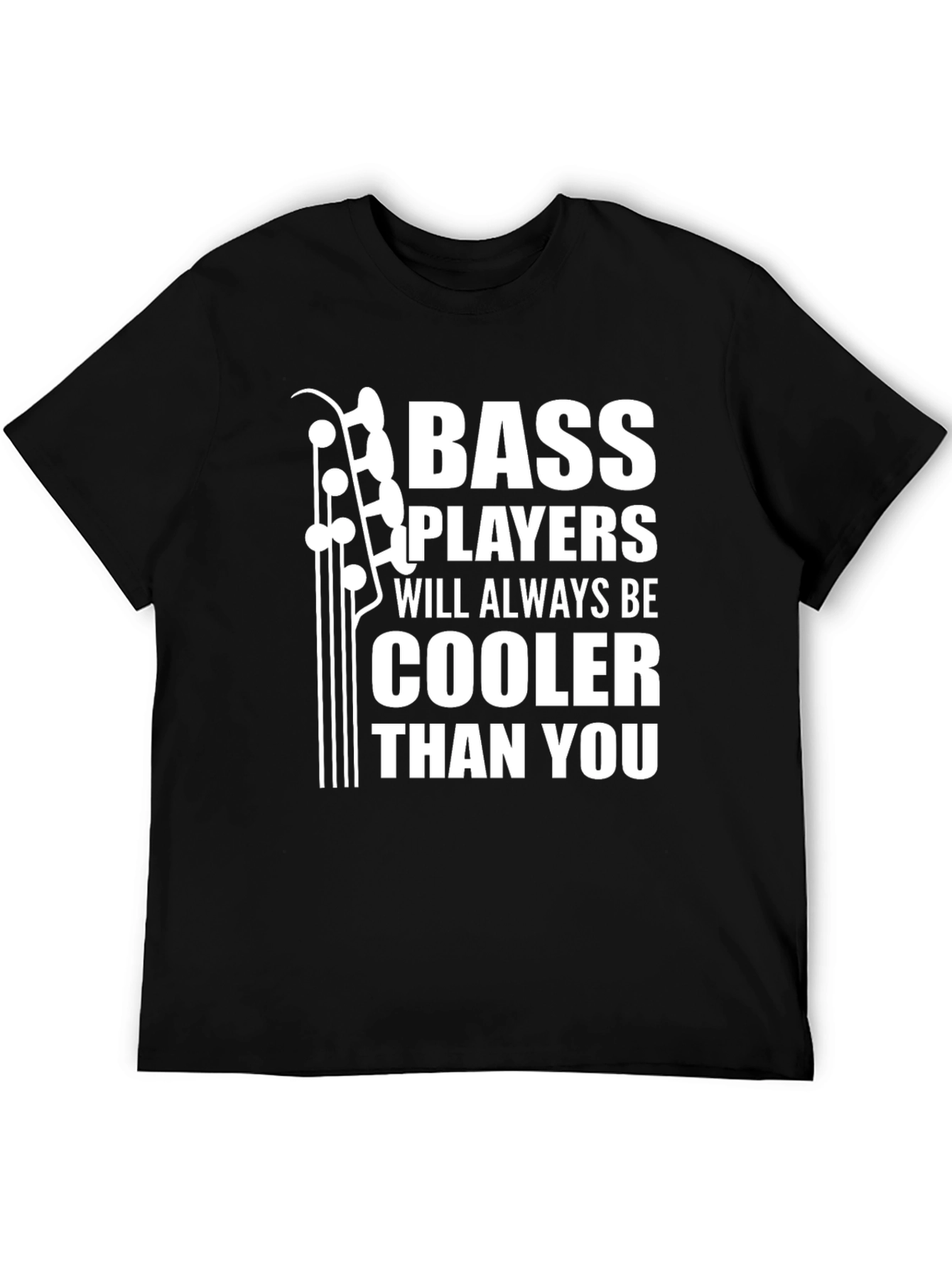 Black Bass Players Cooler Than You Black Graphic Tee view 5