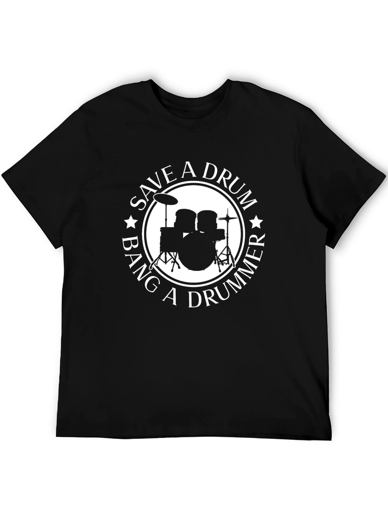 Black Save A Drum Bang A Drummer Black T-Shirt view 5