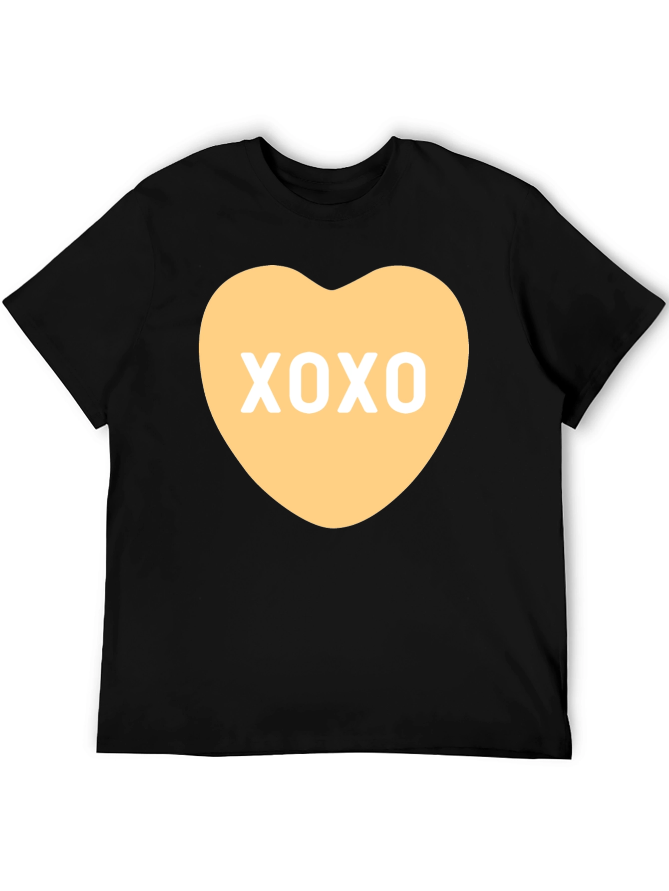Black XOXO Heart Graphic Tee - Valentine's Day Shirt view 5