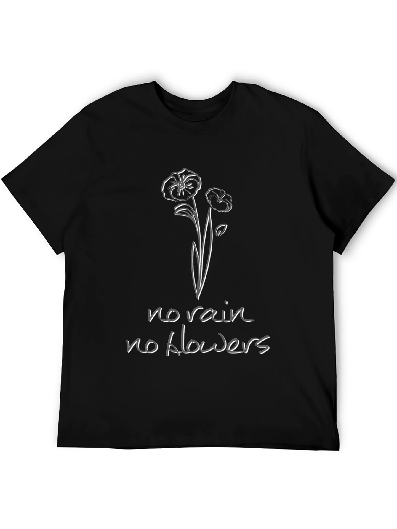 Black No Rain No Flowers Graphic Tee - Black view 5