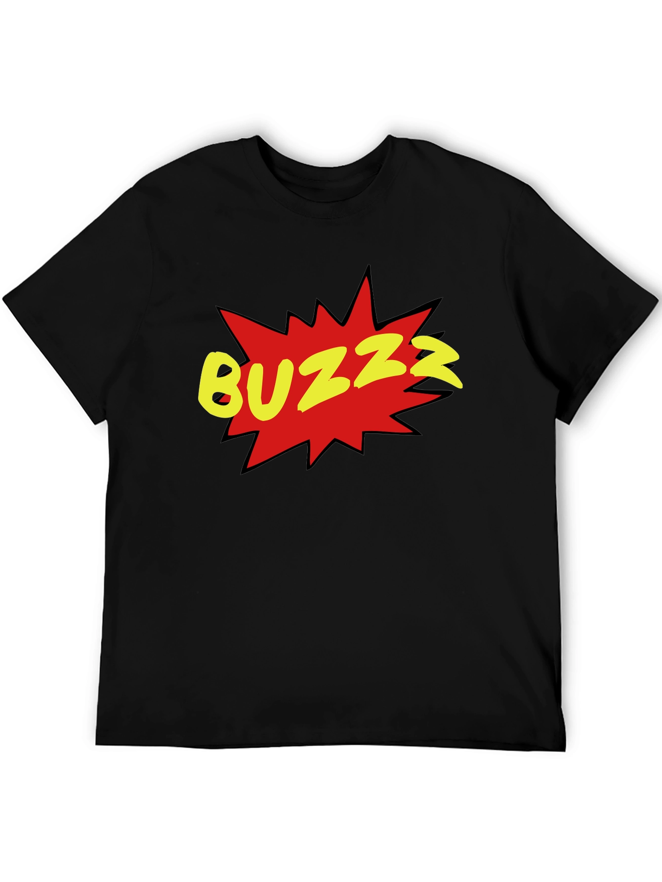 Black BUZZ Graphic Tee - Black Short Sleeve Crew Neck view 5