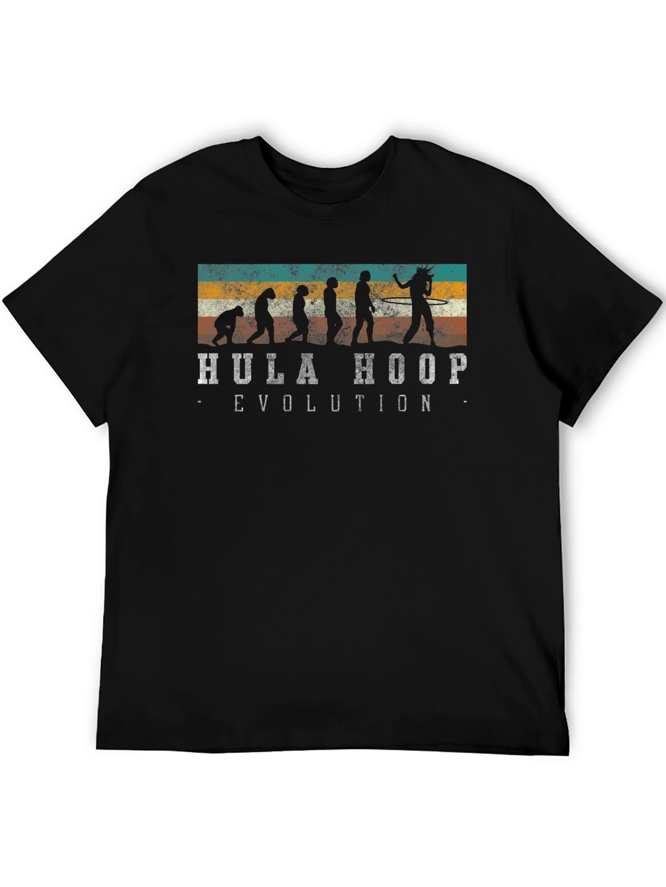 Black Hula Hoop Evolution Graphic T-Shirt view 5