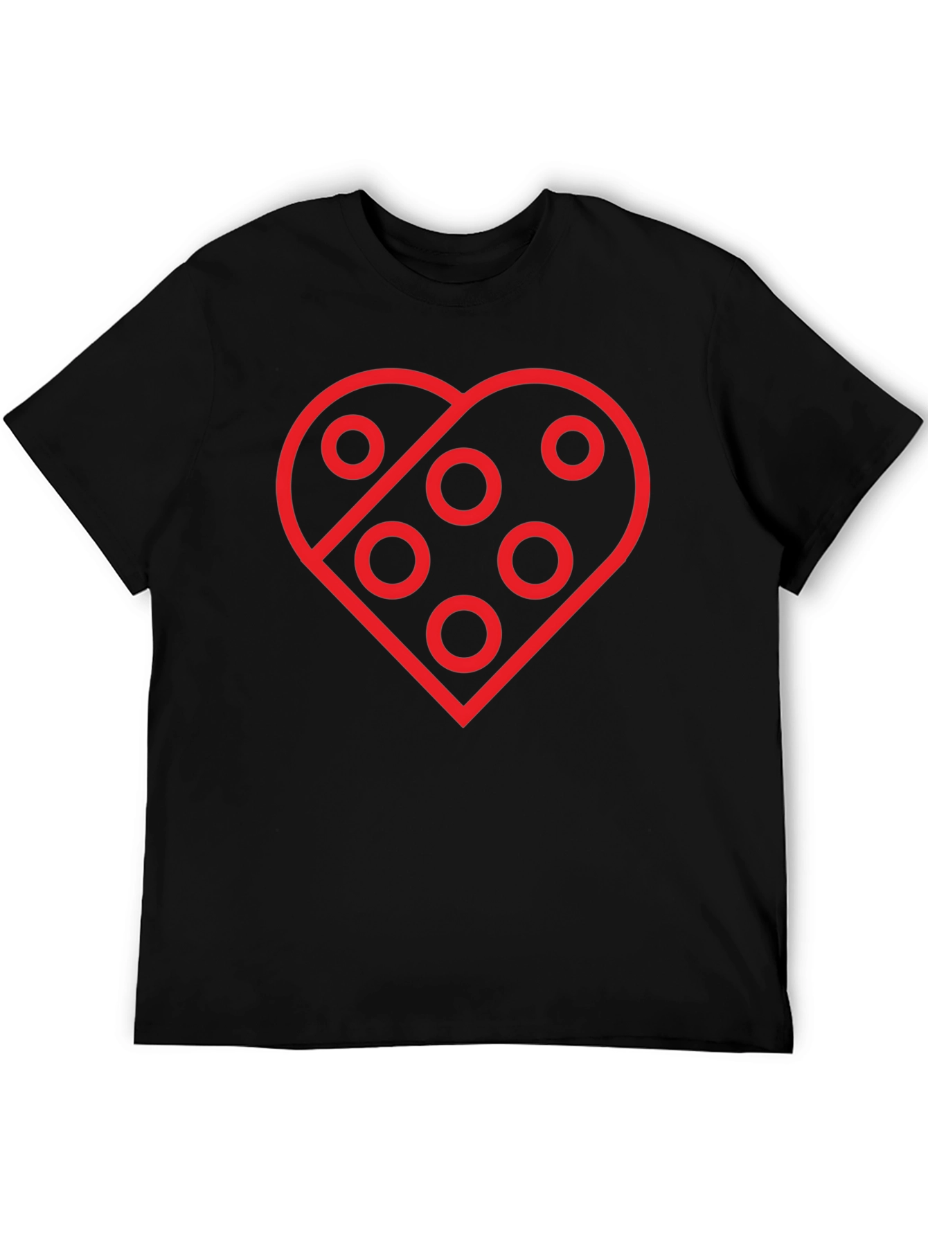 Black Heart with Circles Graphic T-Shirt - Black view 5