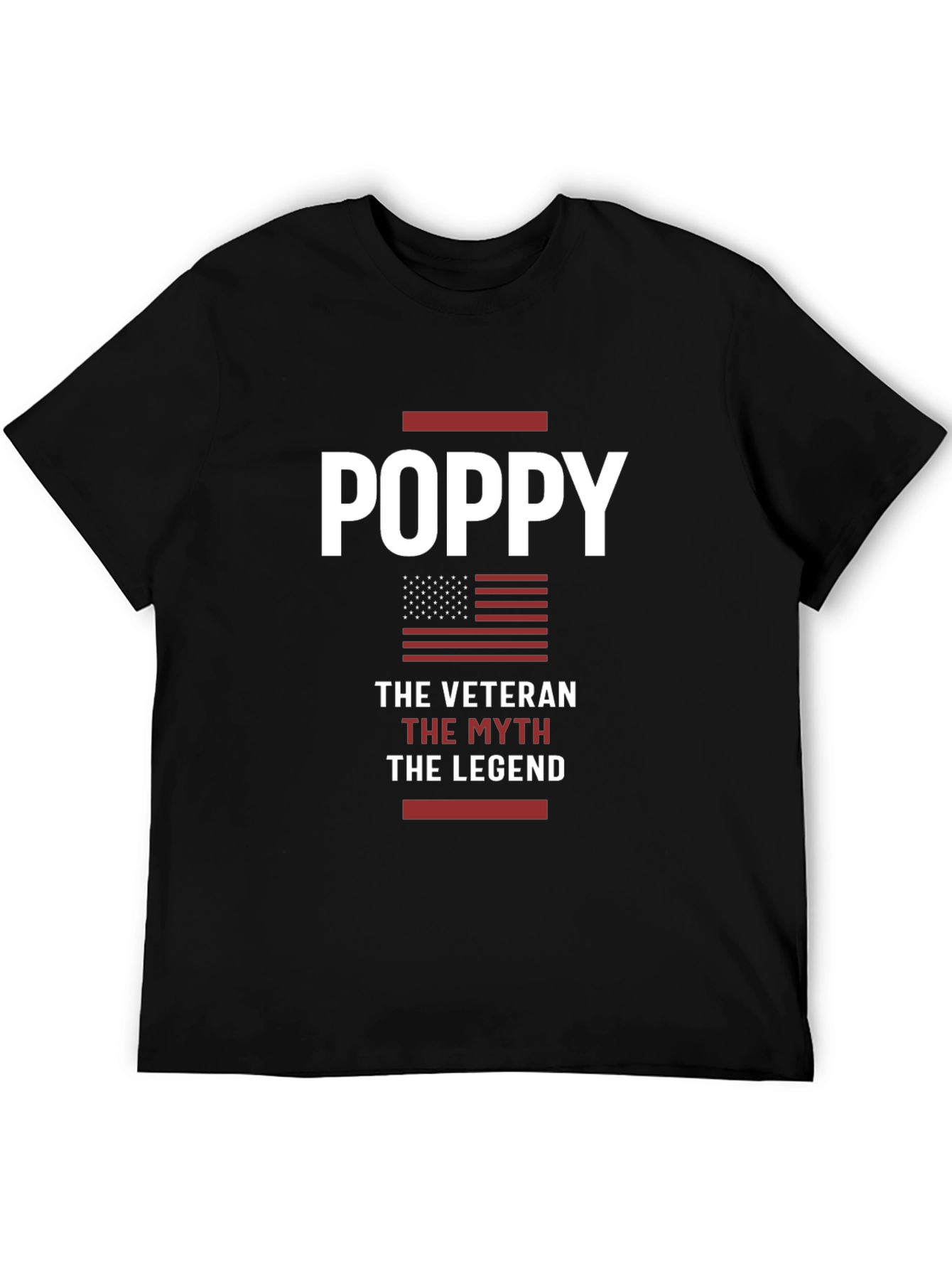Black Poppy Veteran, Myth, Legend T-Shirt view 5