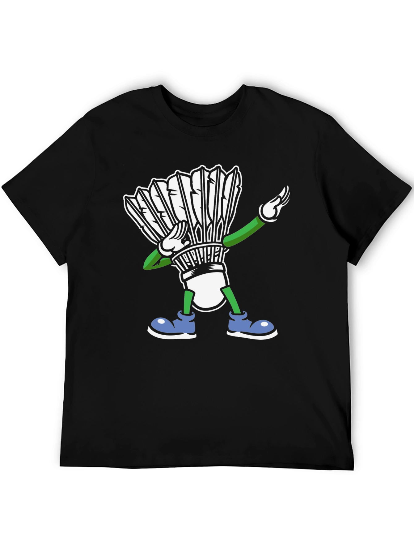 Black Dabbing Shuttlecock T-Shirt Badminton view 5